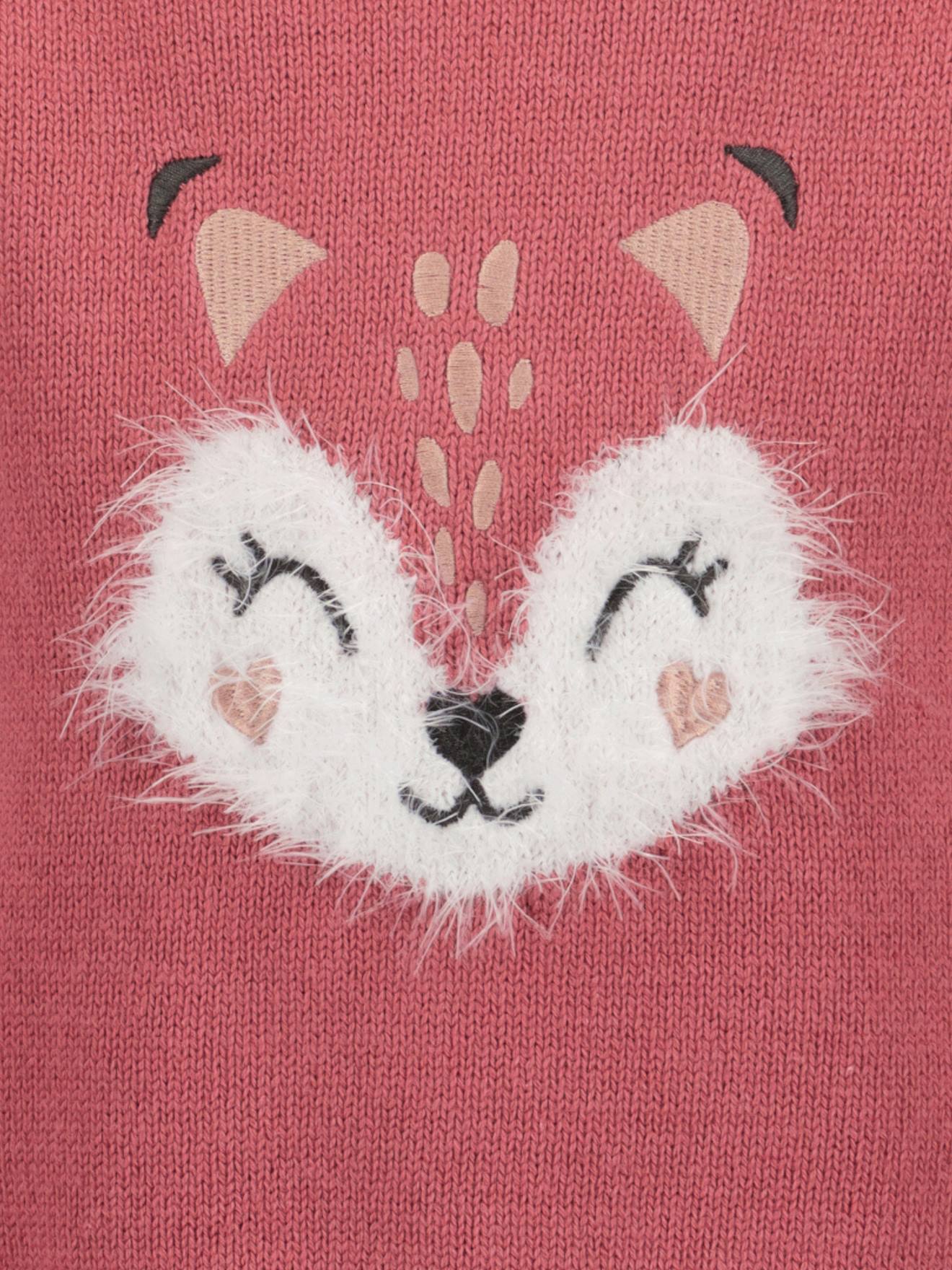 Thumbnail - Mädchen Baby Strickpullover mit Kuschelfuchs BLUE SEVEN