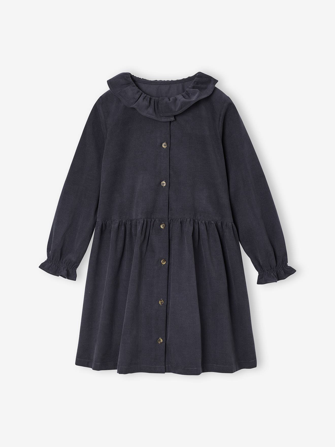 Mädchen Cordkleid mit Knöpfen