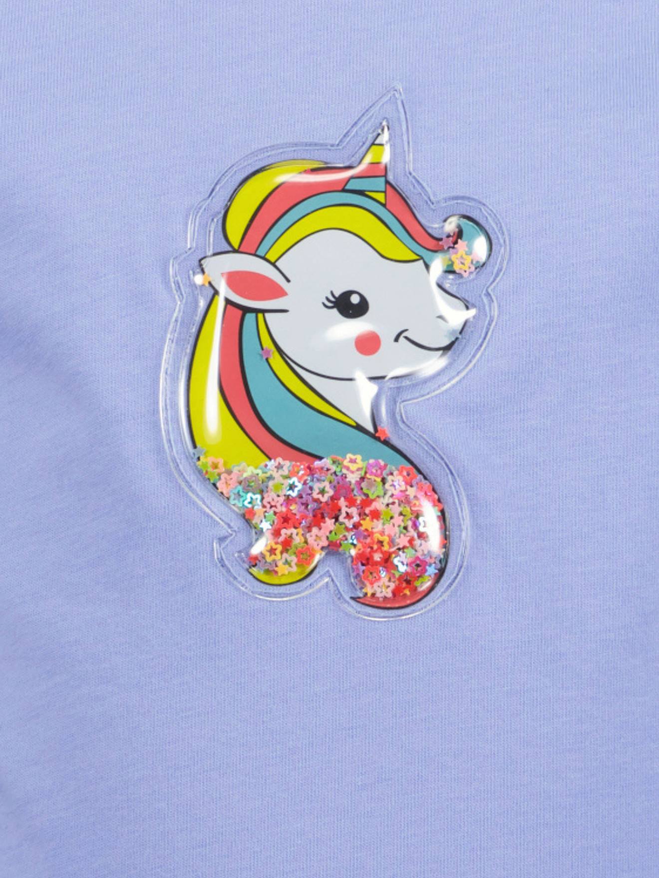 Thumbnail - Mädchen Shirt mit Einhorn-Badge BLUE SEVEN
