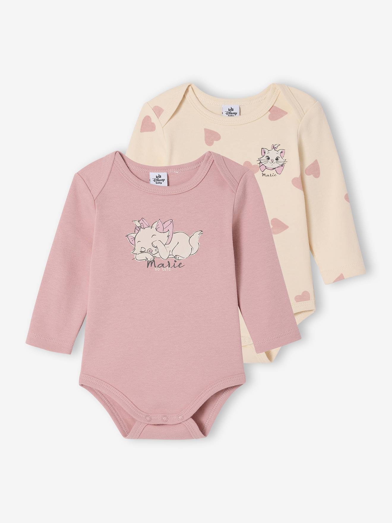 2er-Pack Baby Schlupfbodys Disney Animals MARIE Aristocats pulver lila