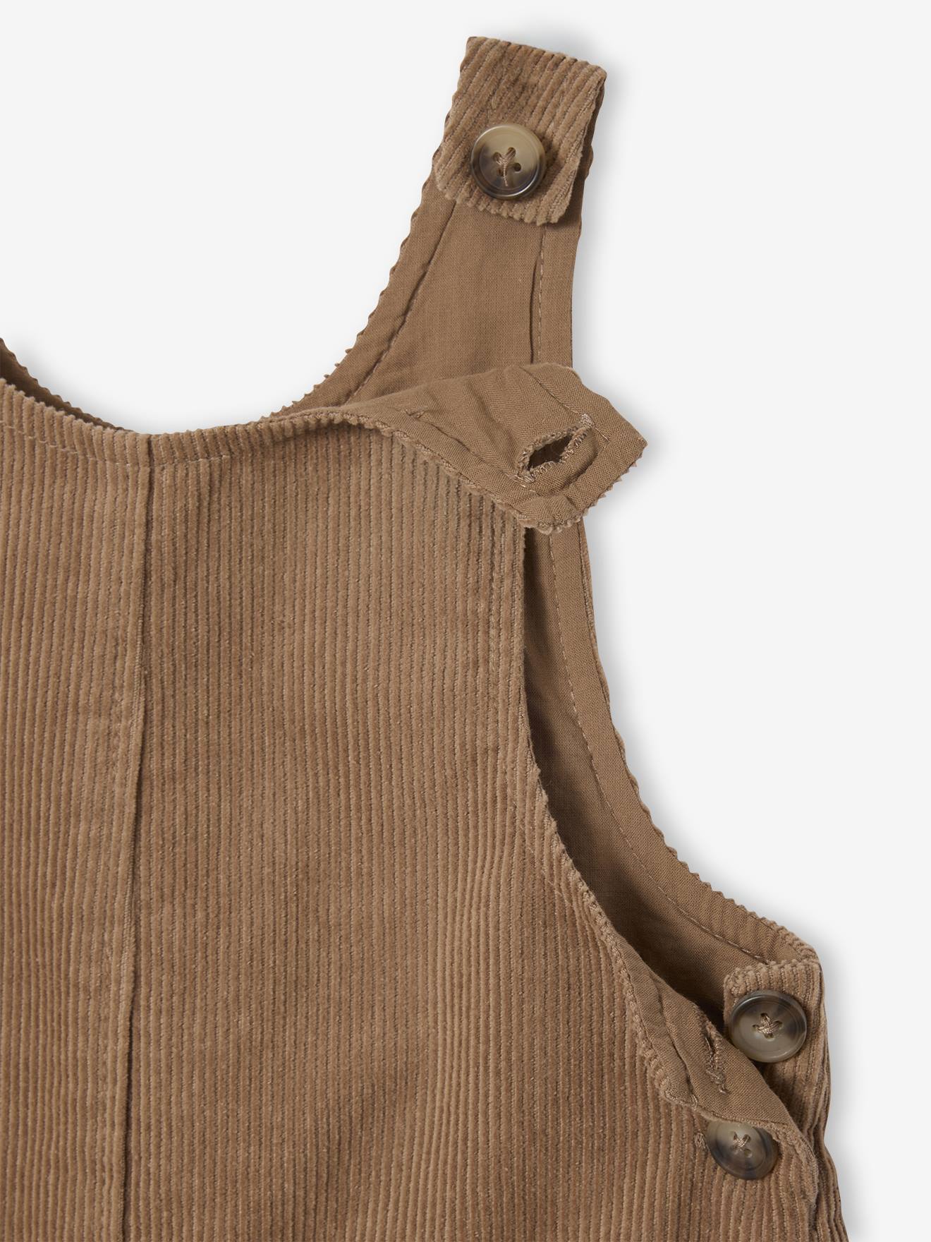Thumbnail - Kurze Baby Latzhose aus Cord pekannuss