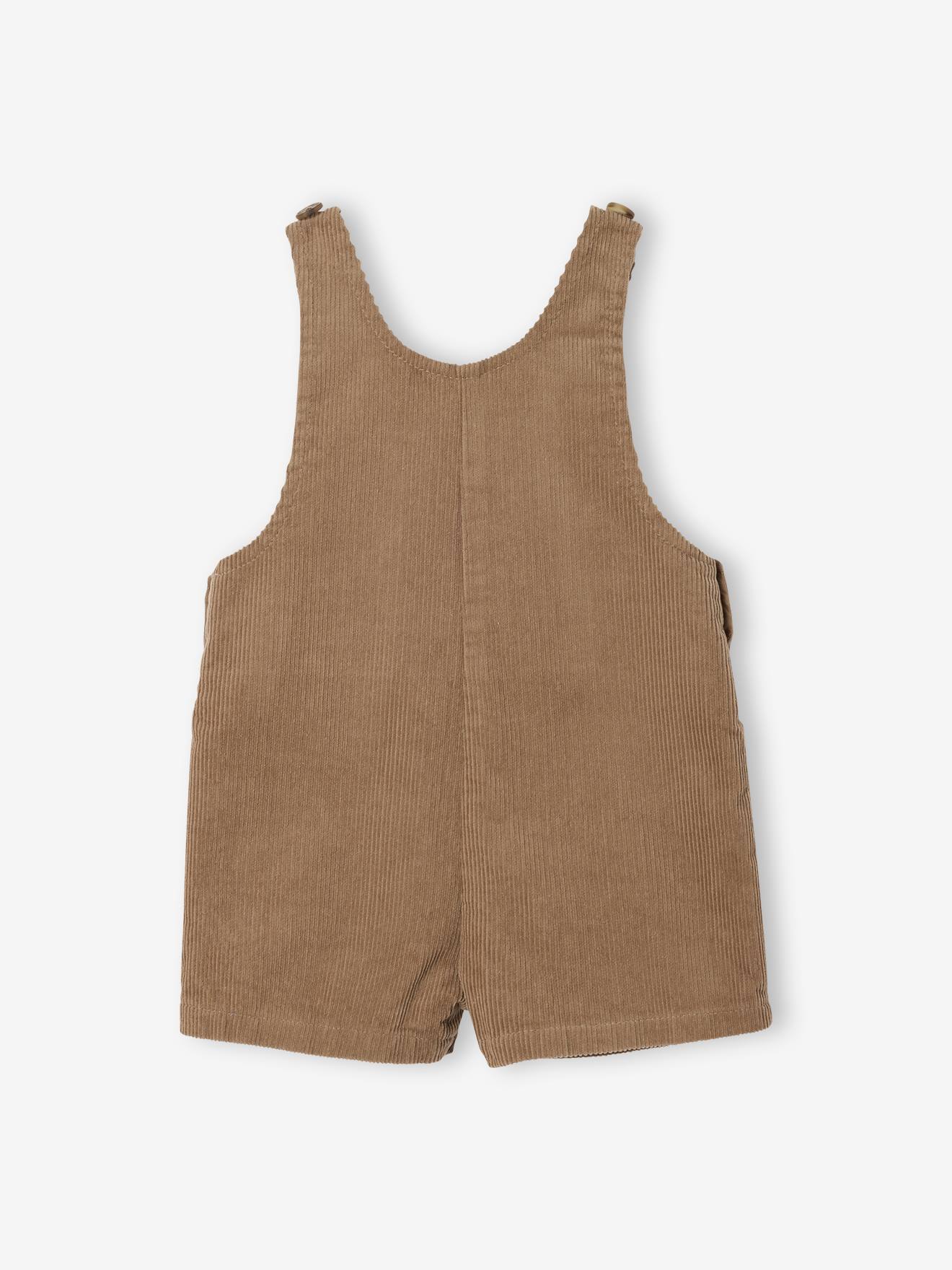 Thumbnail - Kurze Baby Latzhose aus Cord pekannuss