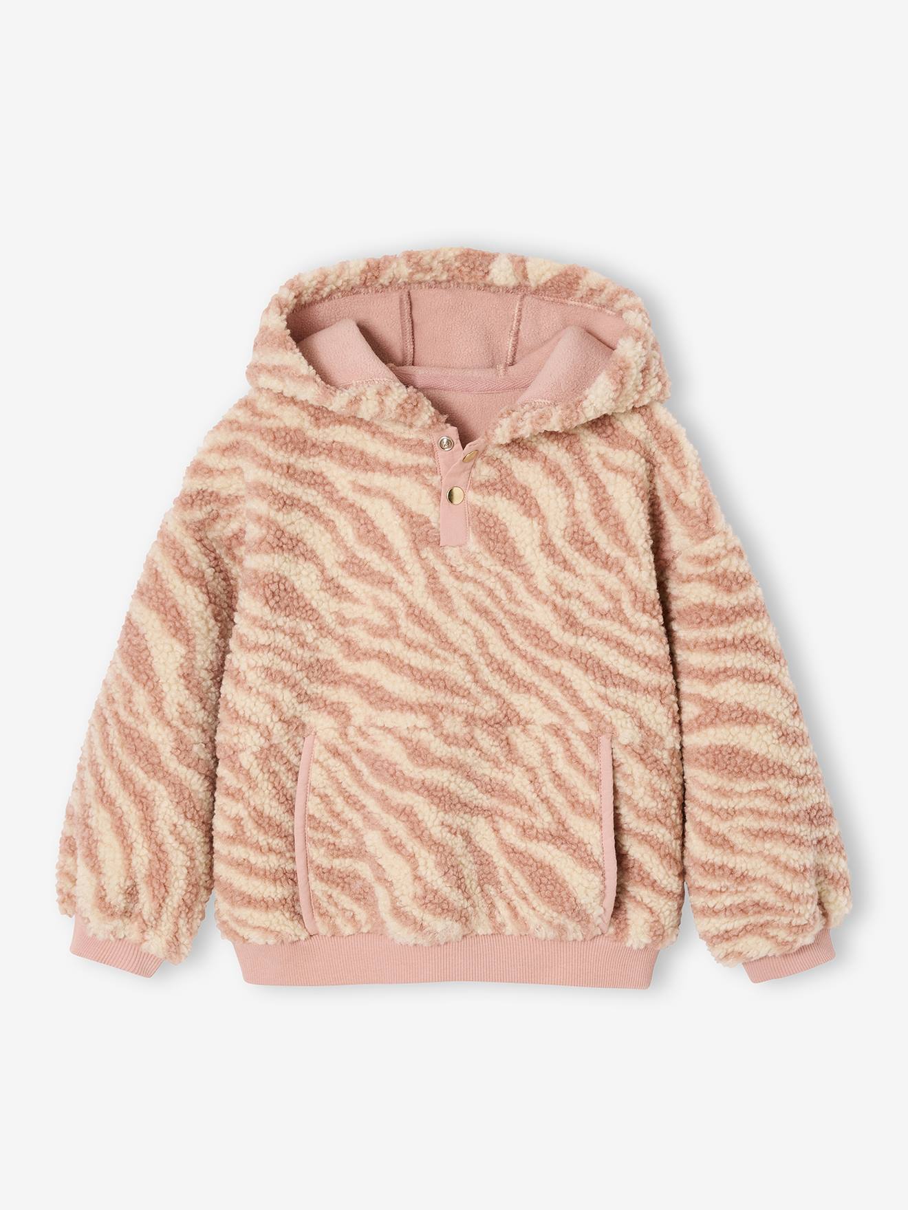 Thumbnail - Mädchen Kapuzenpullover aus Teddyfleece pudrig