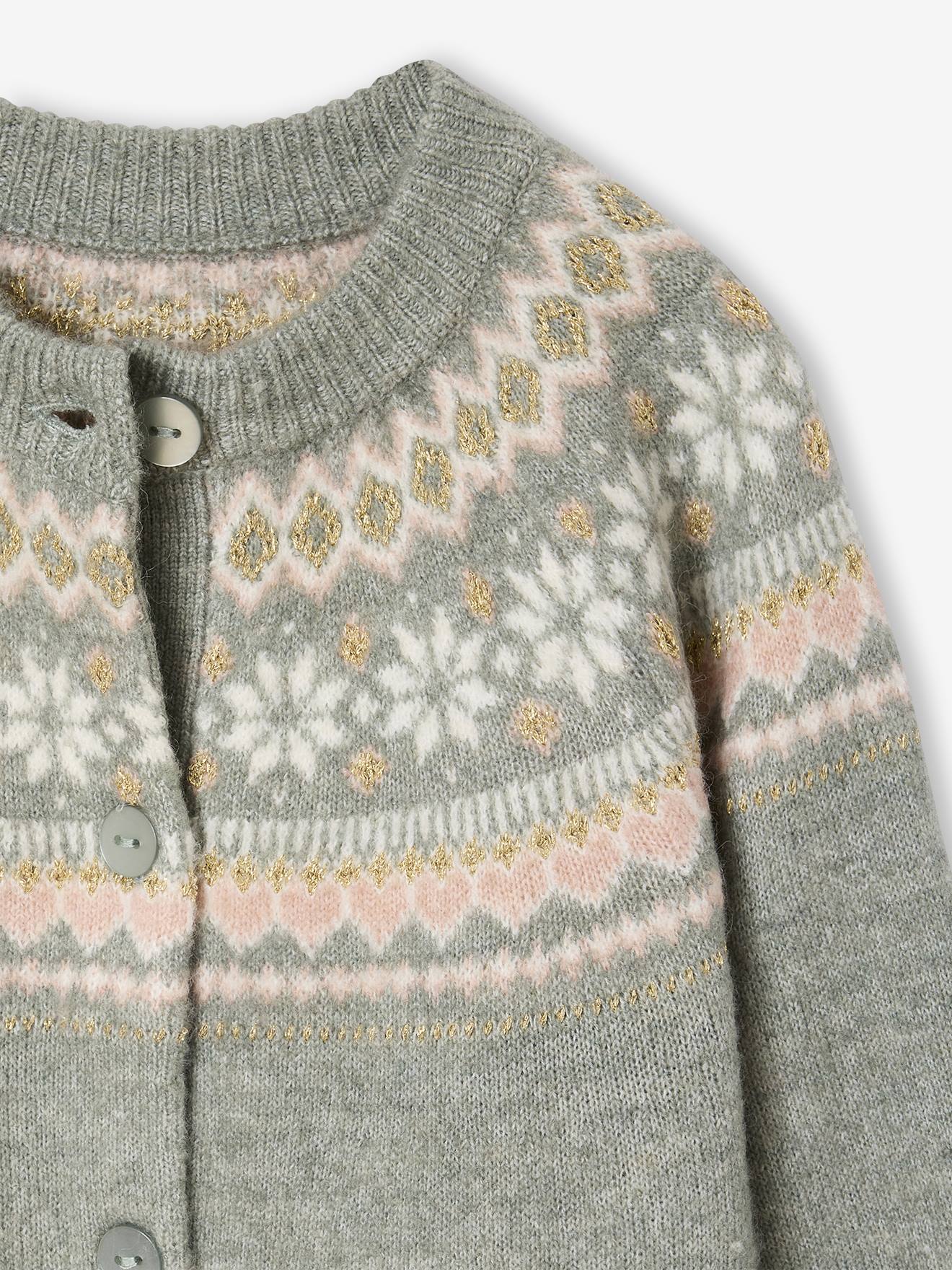 Thumbnail - Mädchen Cardigan mit Metallic-Garn und Recycling-Polyester