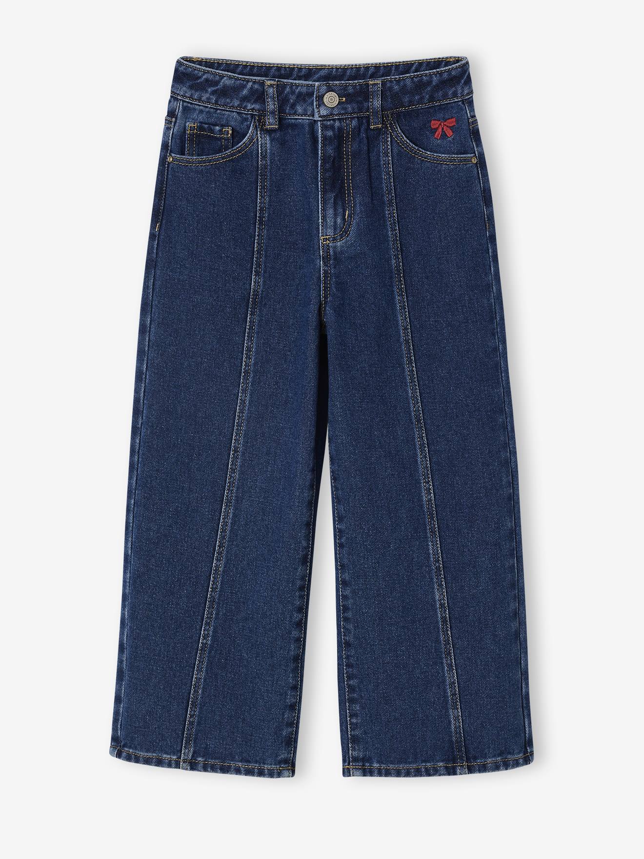 Mädchen Flared-Jeans mit Ziernaht mittel