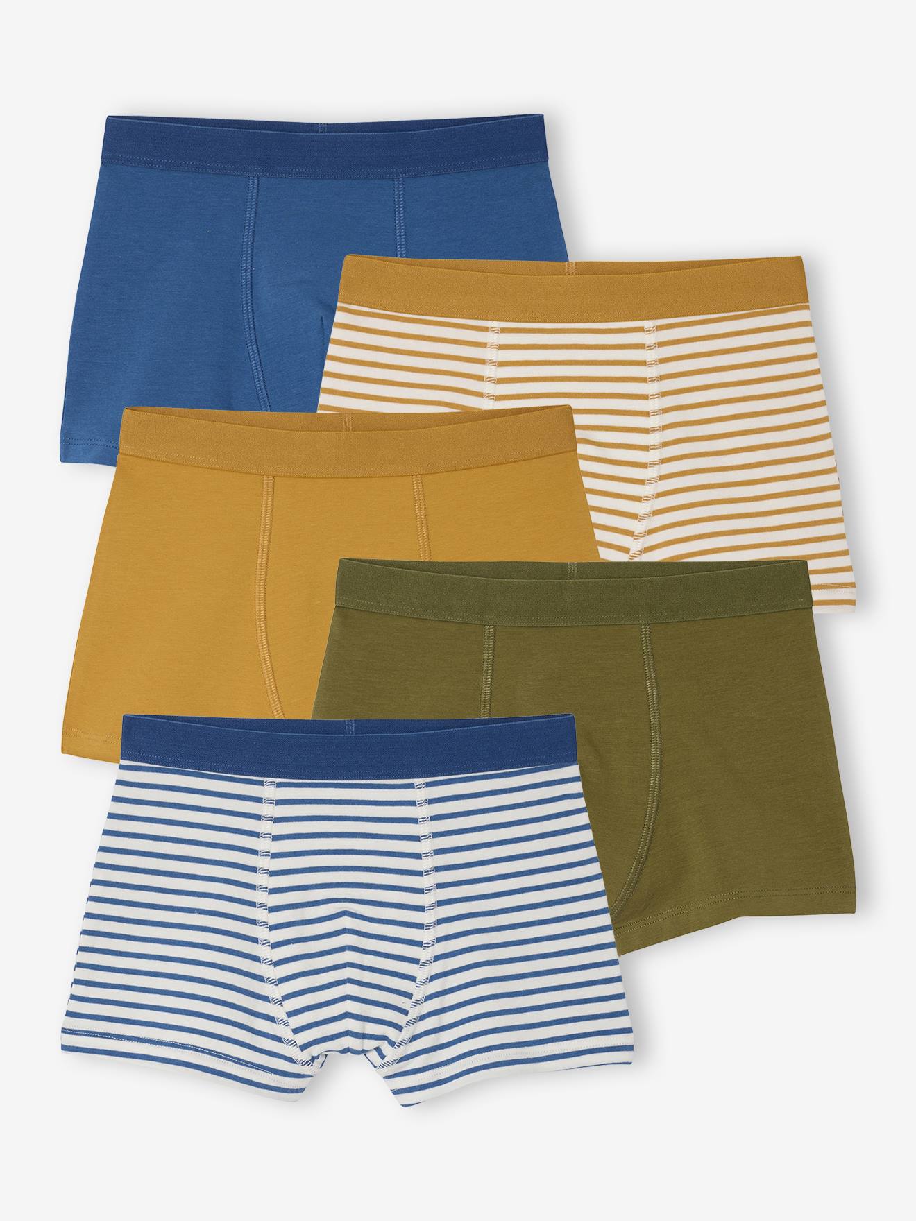 Bio-Kollektion: 5er-Pack Jungen Boxershorts Gr. 128 von vertbaudet