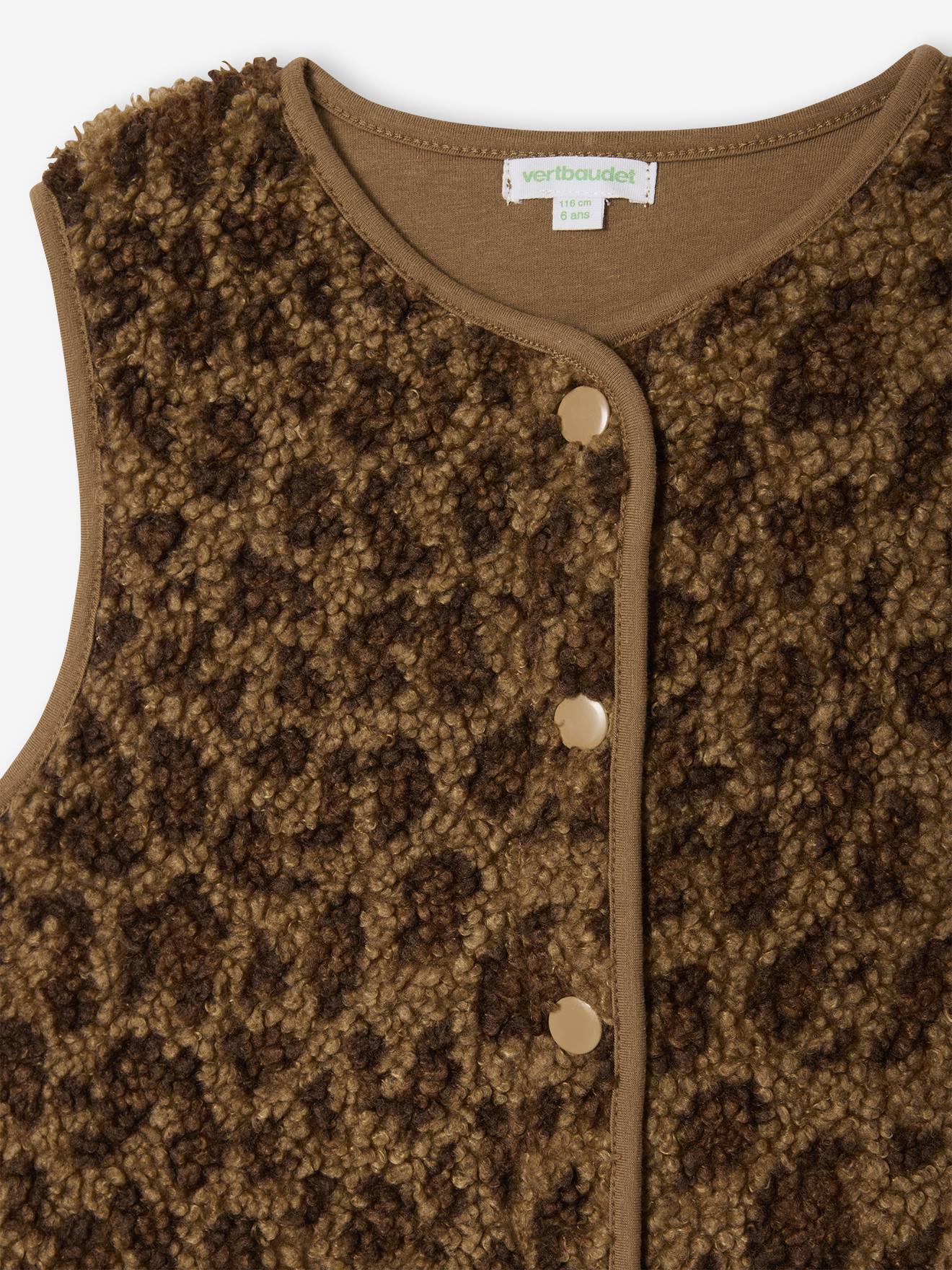 Thumbnail - Mädchen Teddyfleece-Weste mit Leopardenmuster