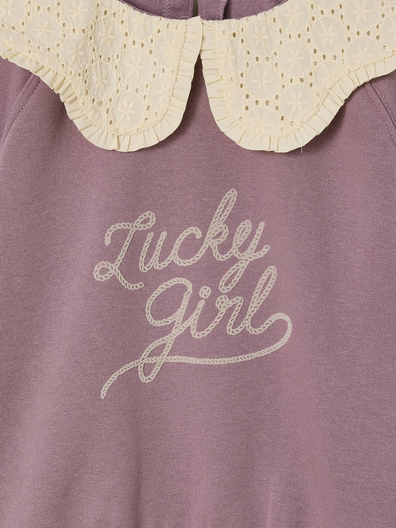 Thumbnail - Mädchen Sweatshirt mit besticktem Kragen
