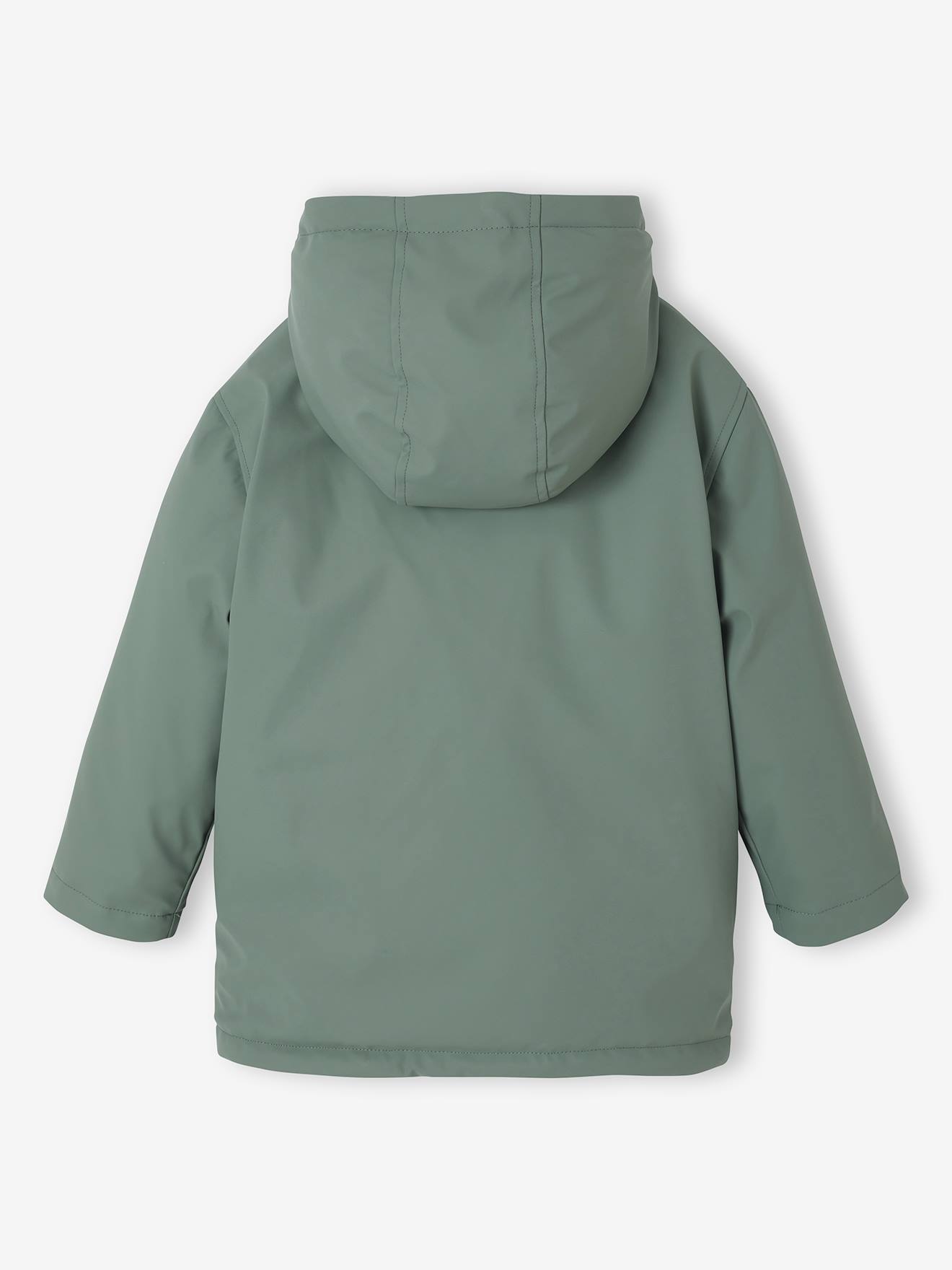 Thumbnail - Jungen Regenjacke mit Kapuze & Teddyfleece-Futter salbei
