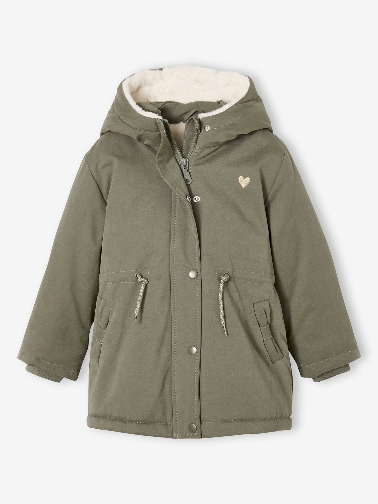 Mädchen Winterjacke mit Kapuze und Webpelz-Futter