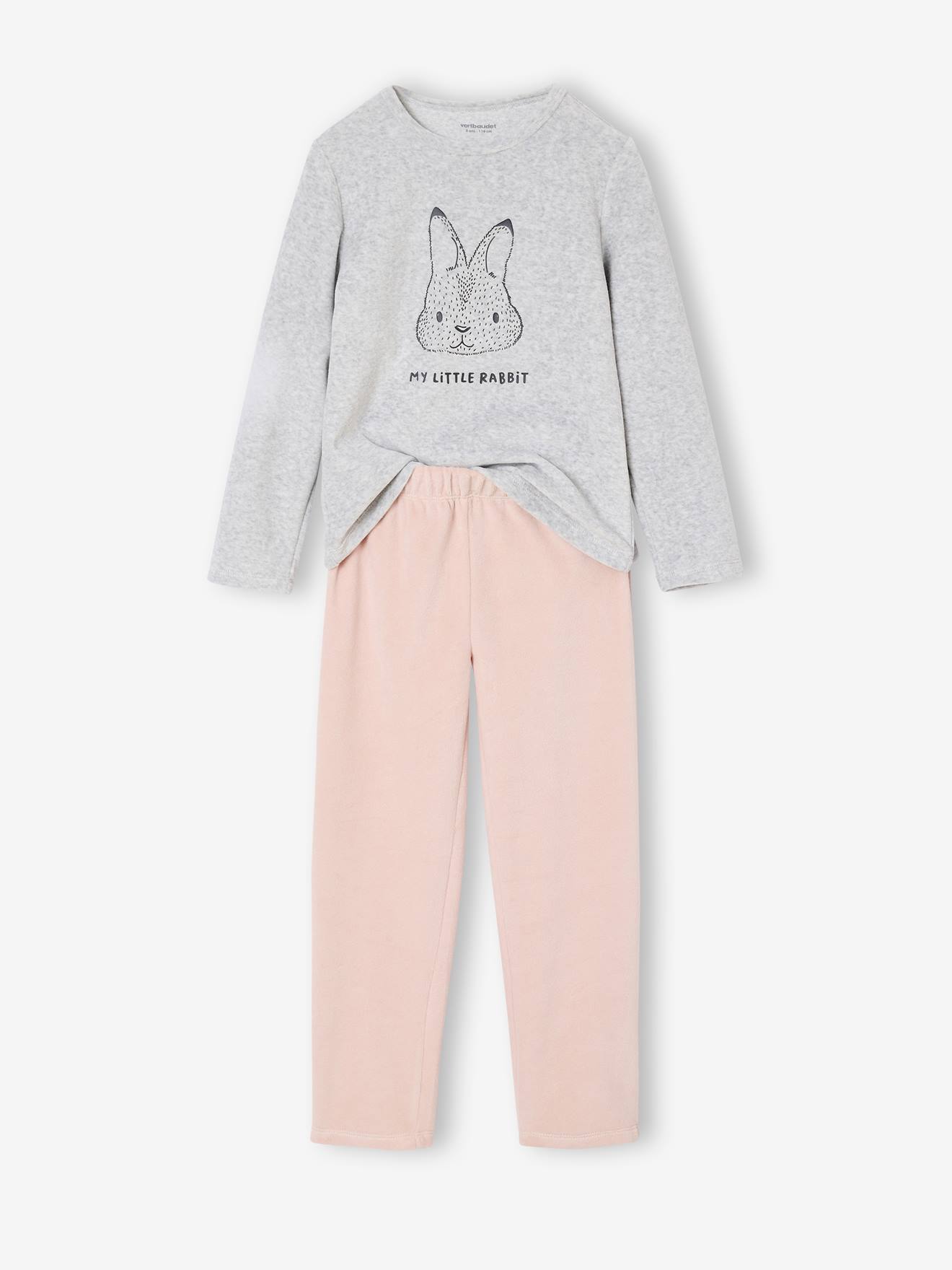 Thumbnail - 2er-Pack Samt-Schlafanzüge mit Tiermotiven für Mädchen BASIC