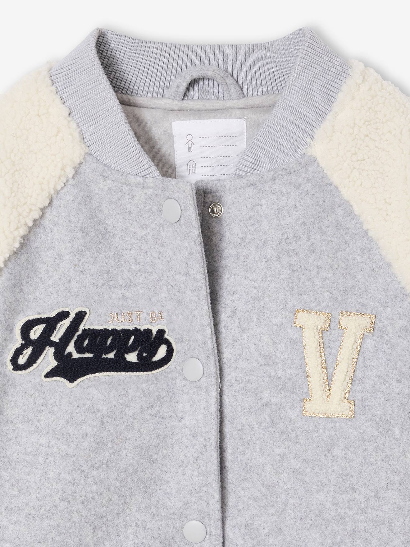 Thumbnail - Mädchen Bomberjacke mit Teddyfleece- Ärmeln & Recycling-Wattierung