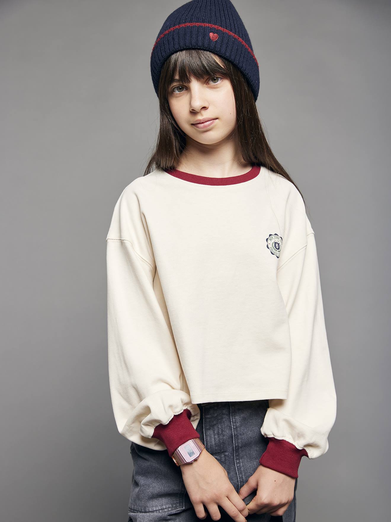 Mädchen Langarmshirt Cropped mit Motiv hinten JONEN