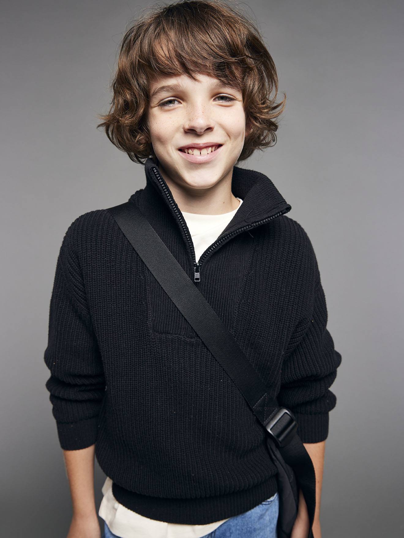 Pullover mit Stehkragen für Jungen JONEN grau Gr. 128