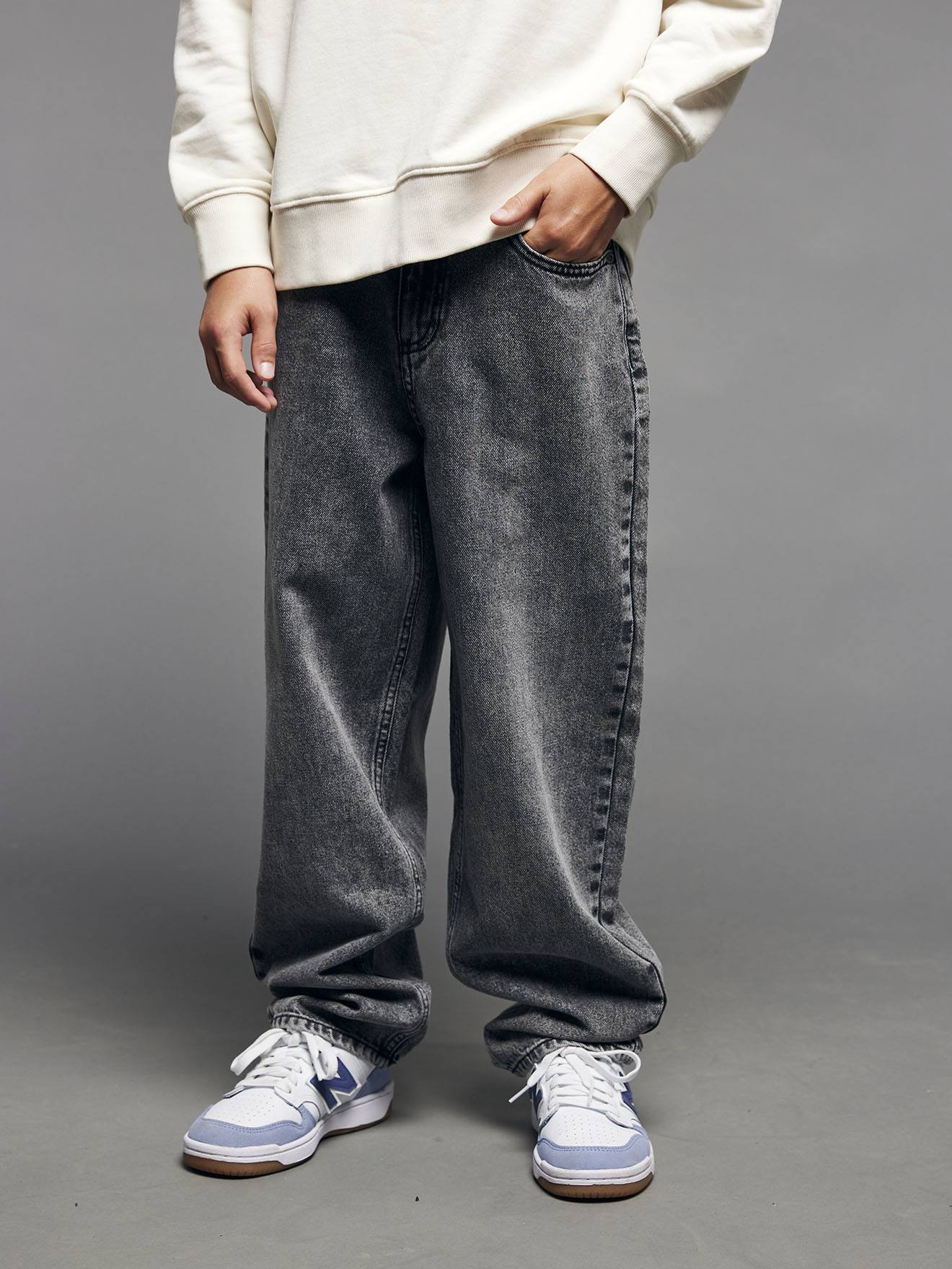 Weite Jungen Jeans JONEN grauer denim Gr. 134