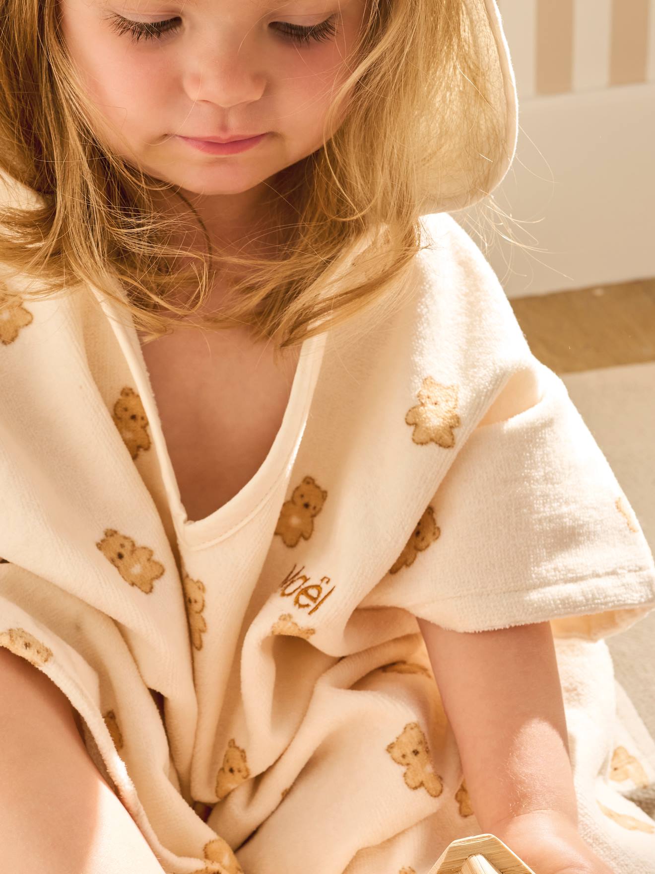 Thumbnail - Baby Badeponcho KLEINER BÄR aus Recycling-Baumwolle