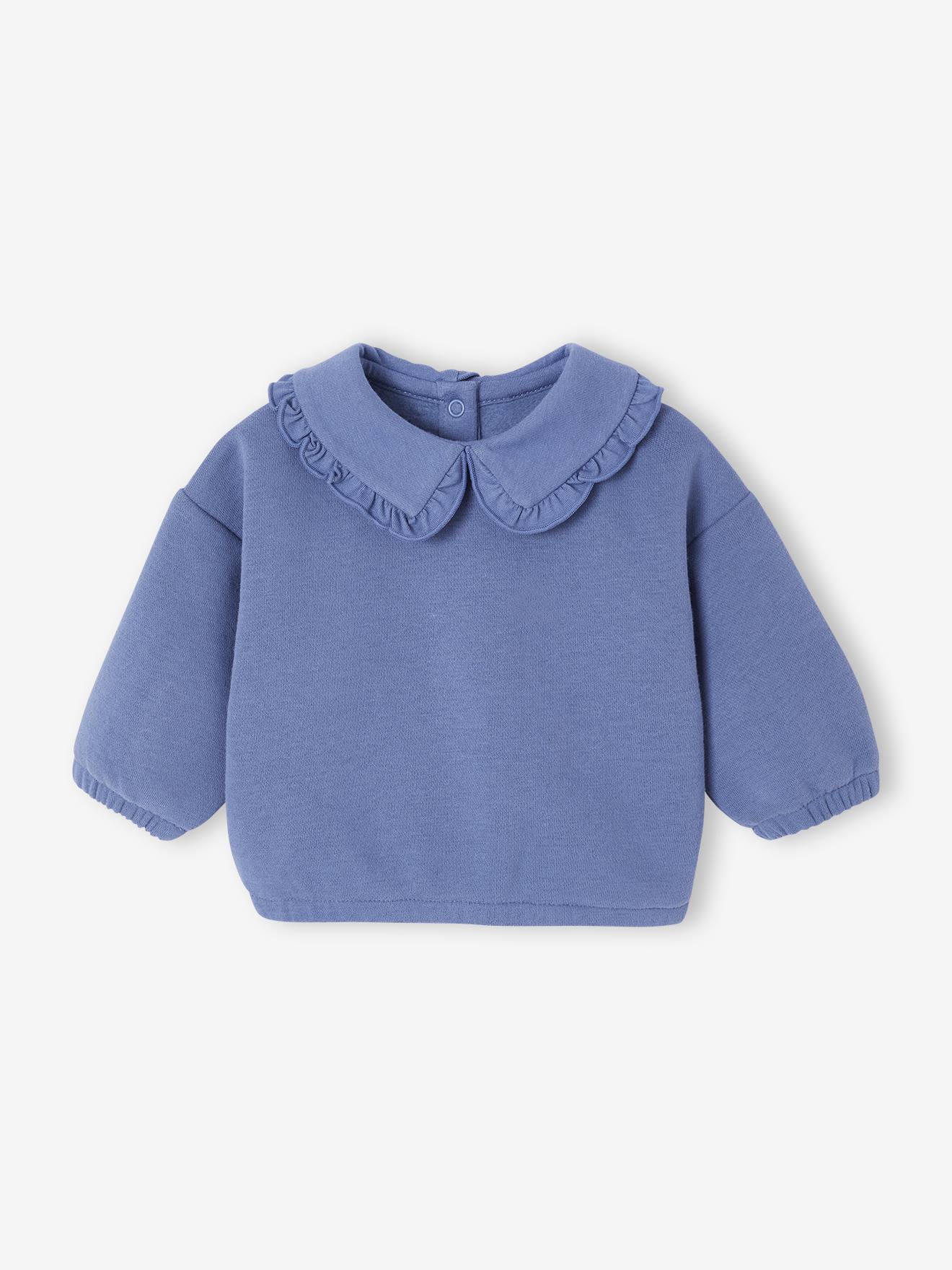 Baby Sweatshirt in Jeansoptik blau Gr. 62 von vertbaudet