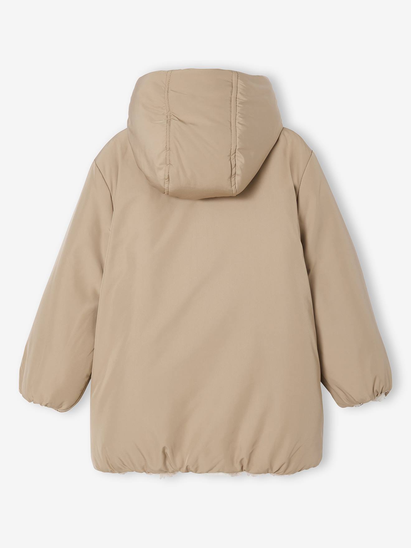 Thumbnail - Mädchen Wendejacke mit Leopardenmuster und Recycling-Wattierung mokka