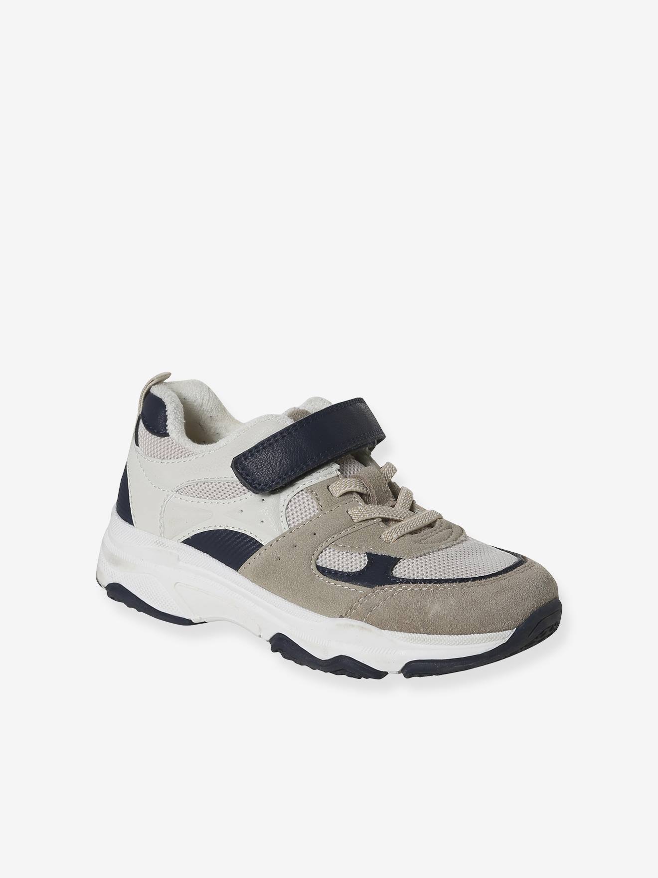 Kinder Sport-Sneakers mit Klett & Anziehtrick wollweiß Gr. 26 von vertbaudet