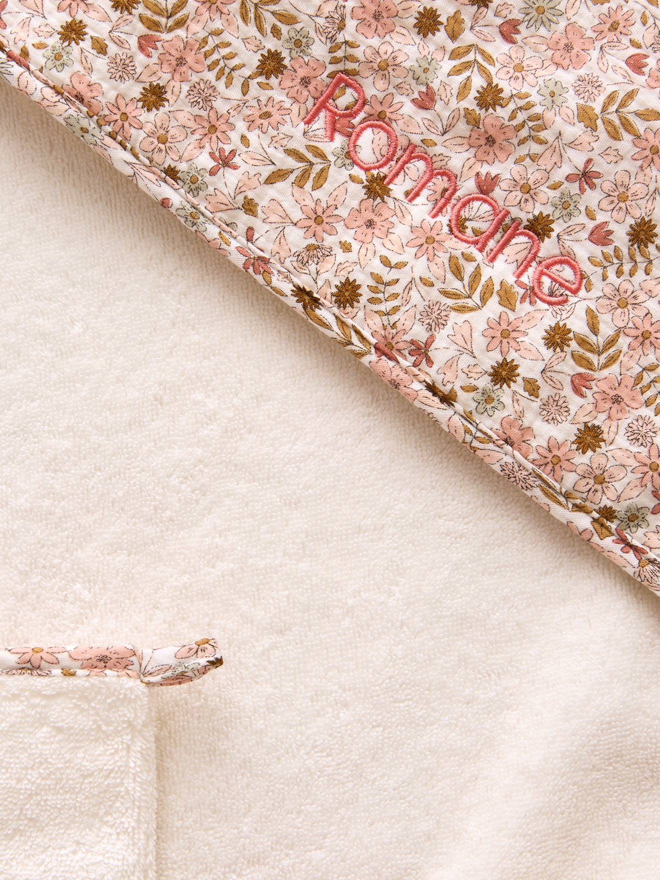 Thumbnail - Baby Badecape mit Waschhandschuh FLORA aus Musselin