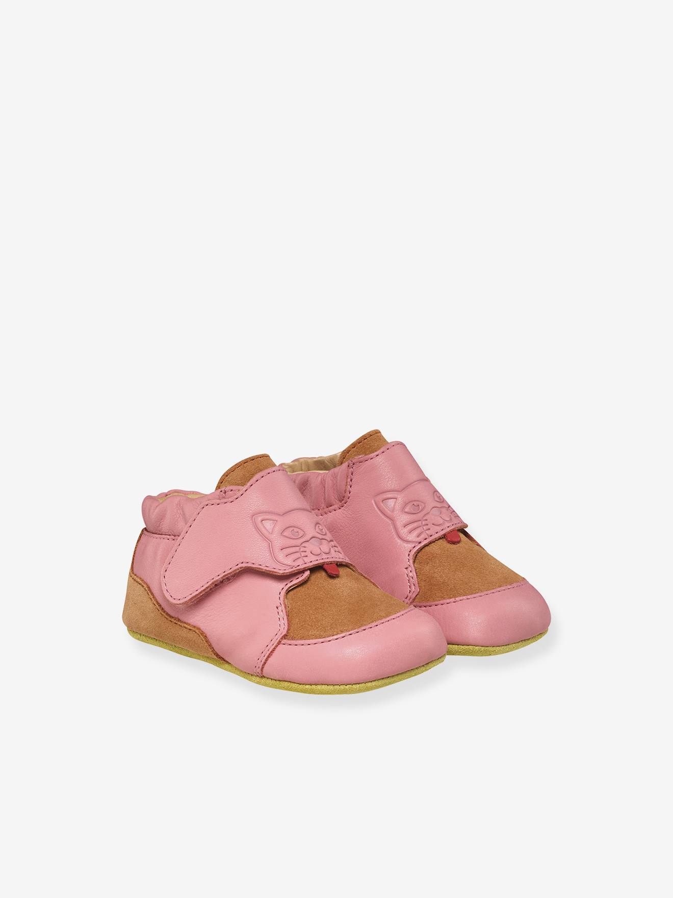 Krabbelschuh aus Leder Baby CRAWLY Affenzahn blush Gr. 22/23