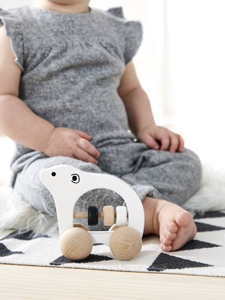 Baby Greifspielzeug ,,Eisbär' aus Holz FSC® - weiß/natur - 2