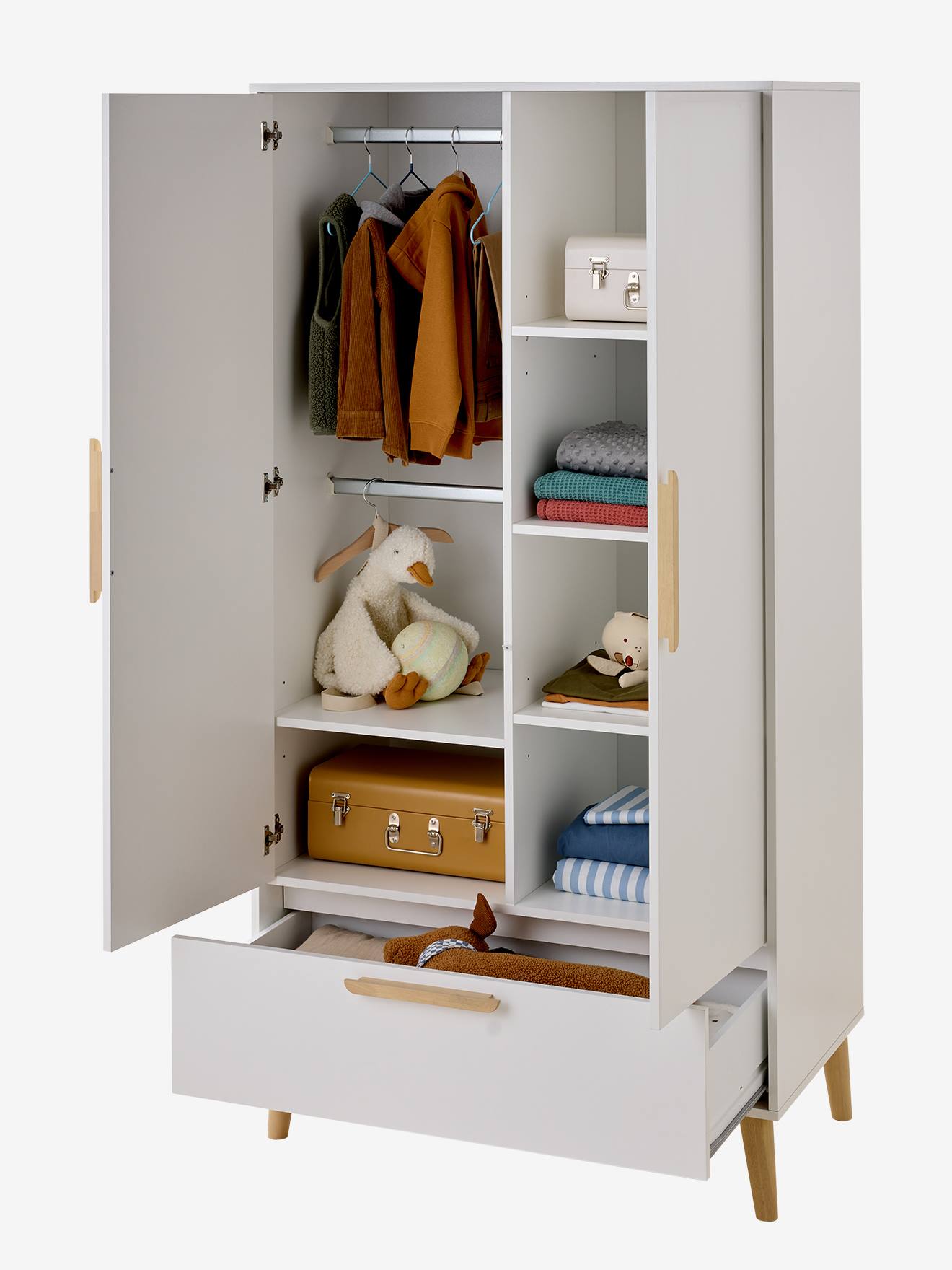 Thumbnail - Kleiderschrank 2-türig mit Schublade ASPEN