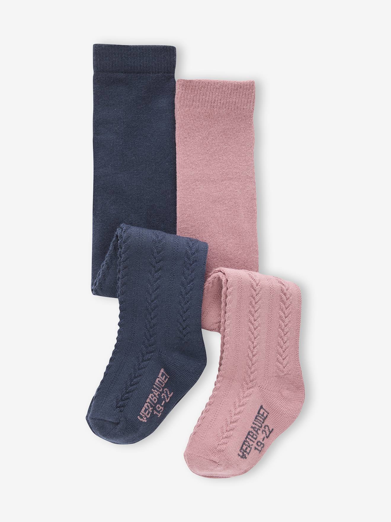 2er-Pack Mädchen Baby Strumpfhosen Ajourstrick
