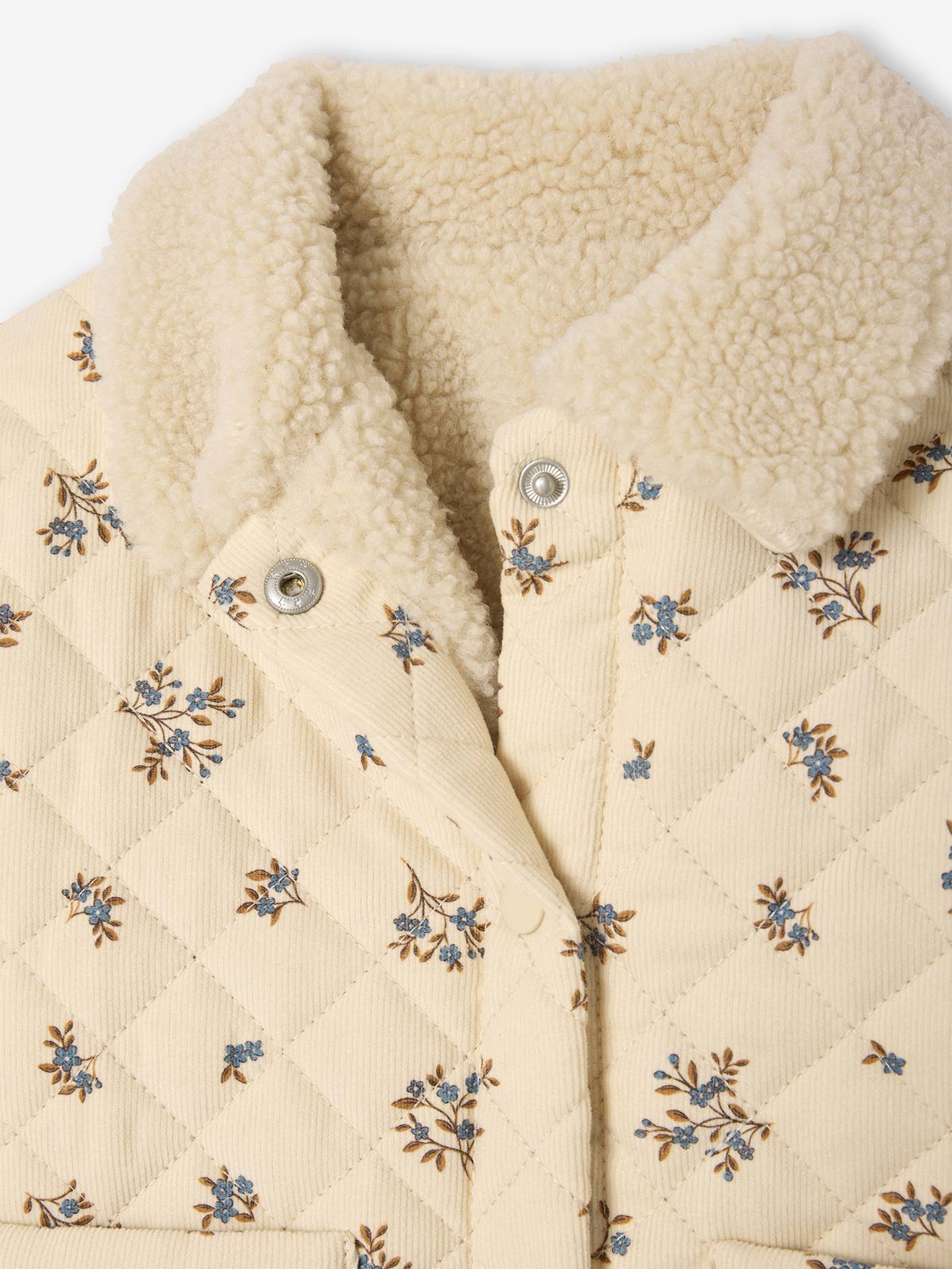 Thumbnail - Baby Samt-Steppjacke mit Recycling-Polyester vanille