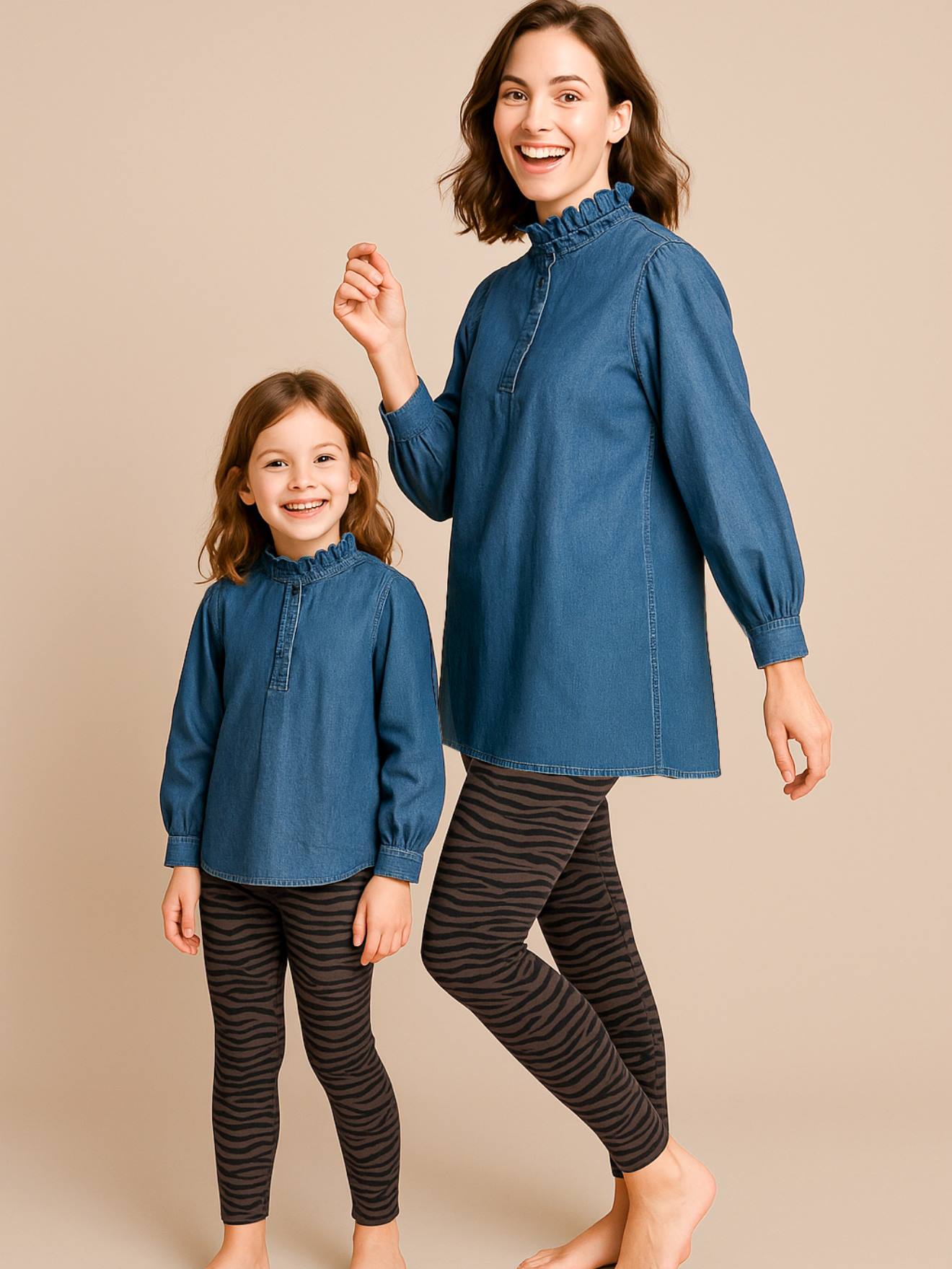 Thumbnail - Mädchen Leggins mit Zebramuster ENVIE DE FRAISE Mama-Tochter-Capsule