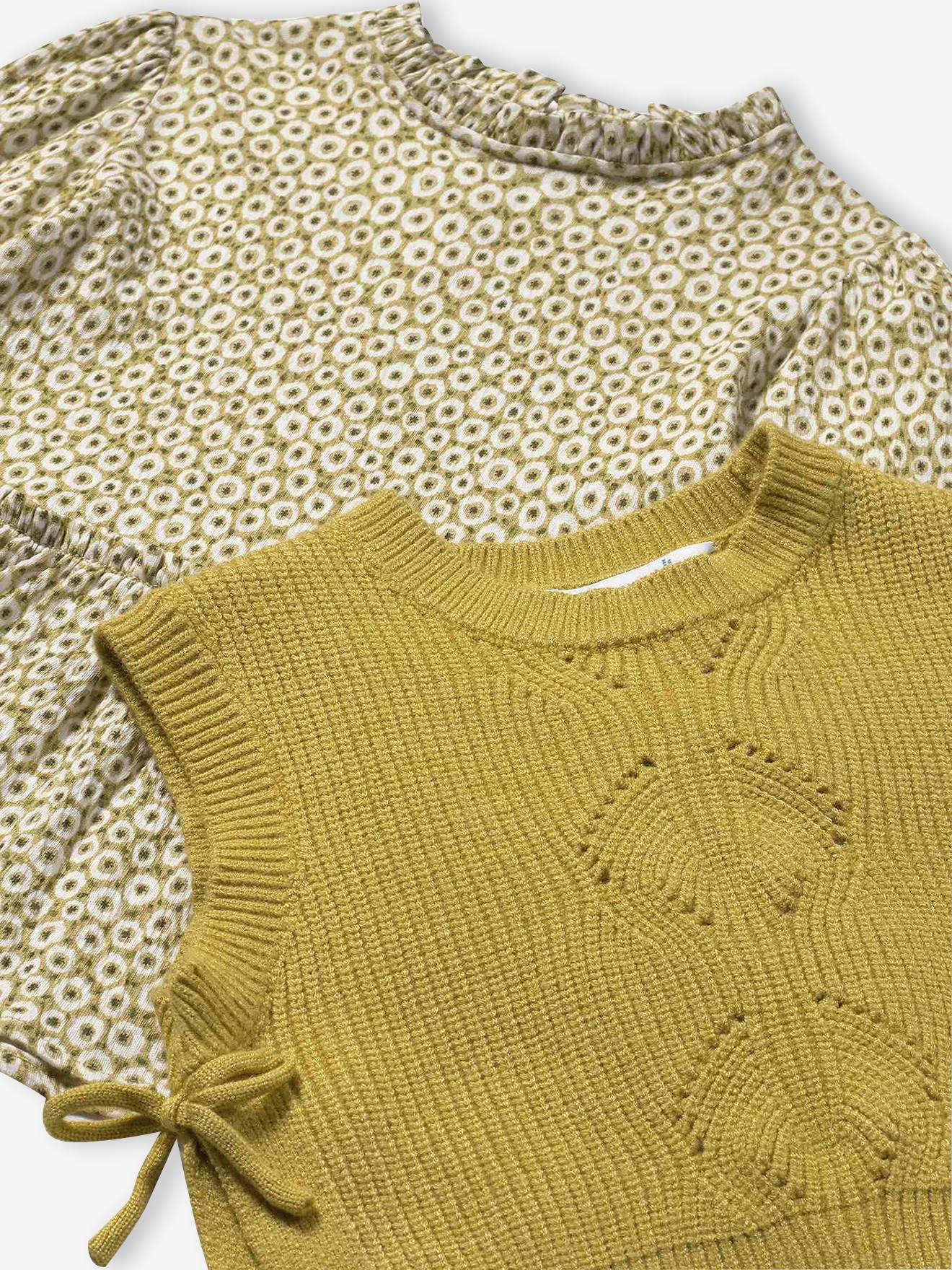 Thumbnail - Mädchen Baby Blumenkleid mit Pullunder Mayoral