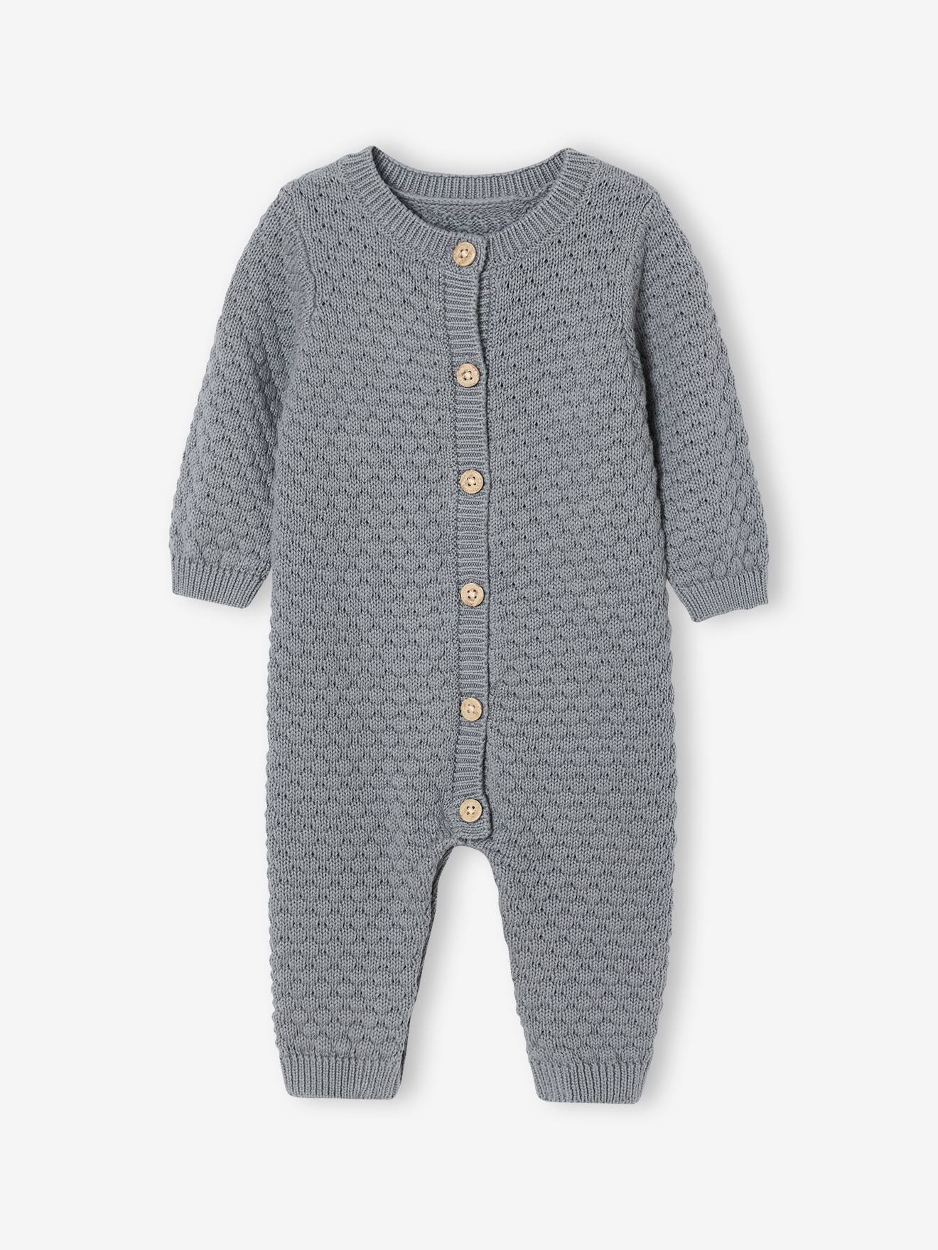 Thumbnail - Baby Strickoverall mit Knopfleiste vorn