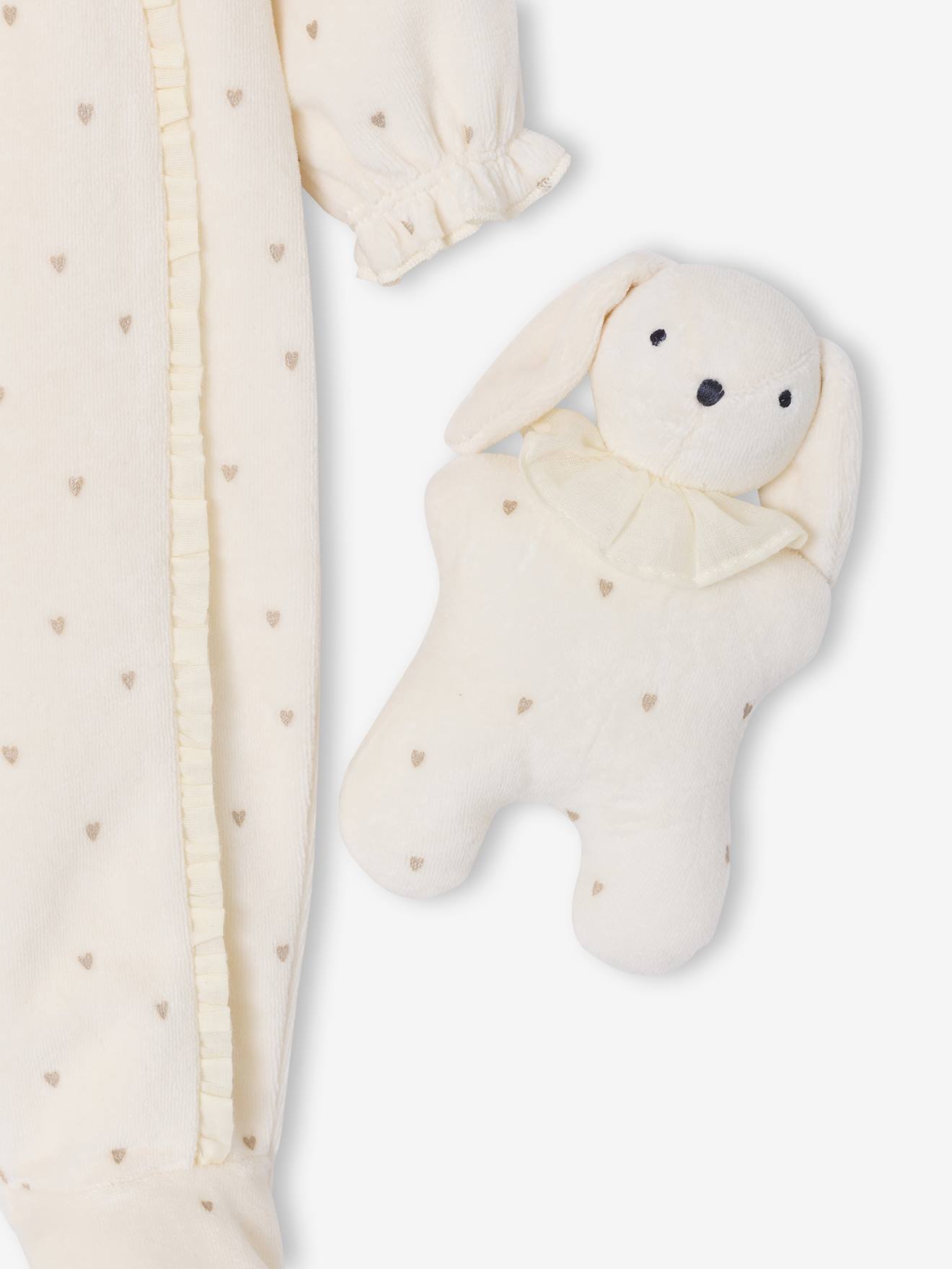 Thumbnail - Baby Schlafanzug und Kuscheltier-Set aus Samt