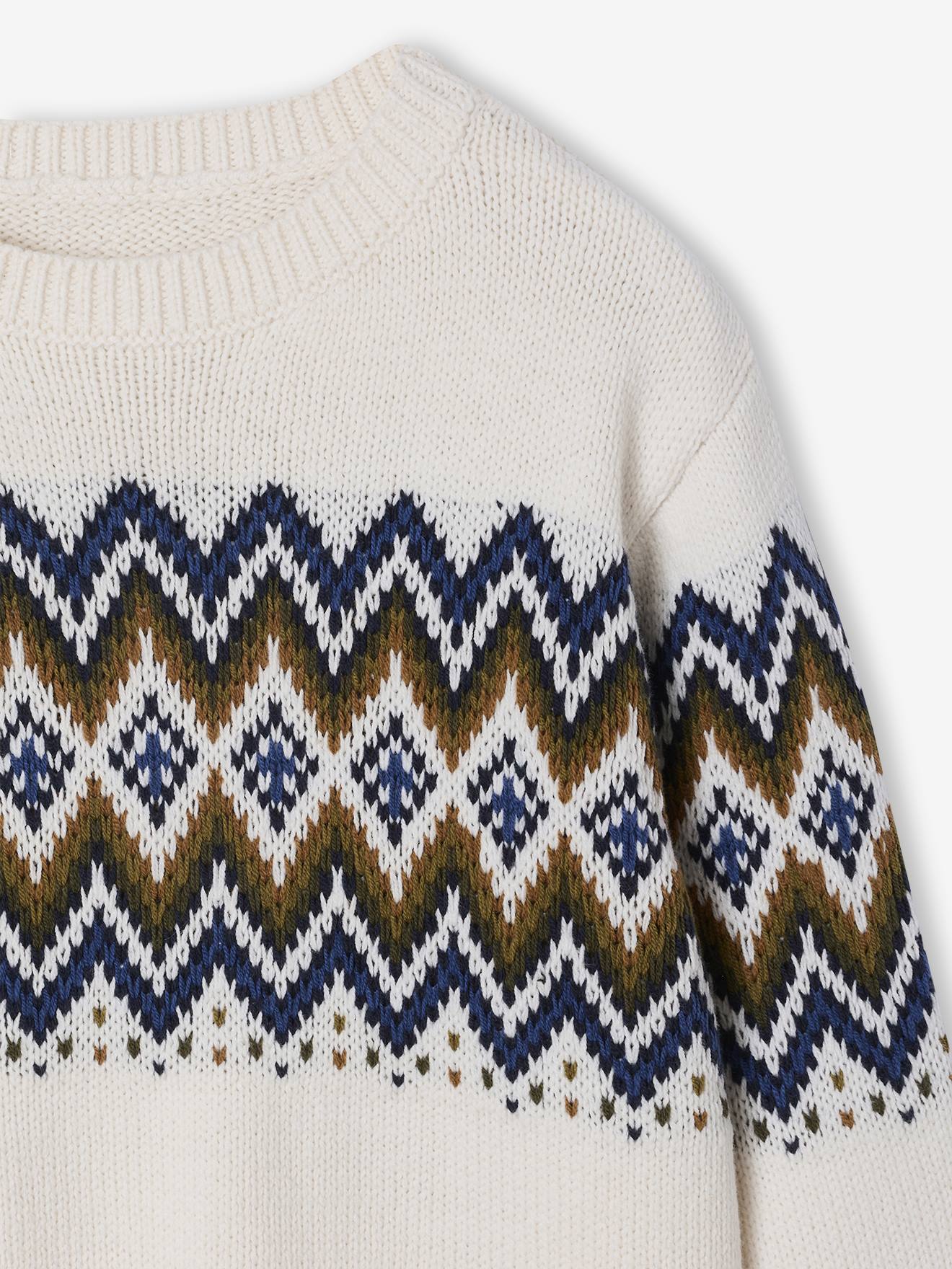 Thumbnail - Jungen Strickpullover mit Jacquard-Motiv