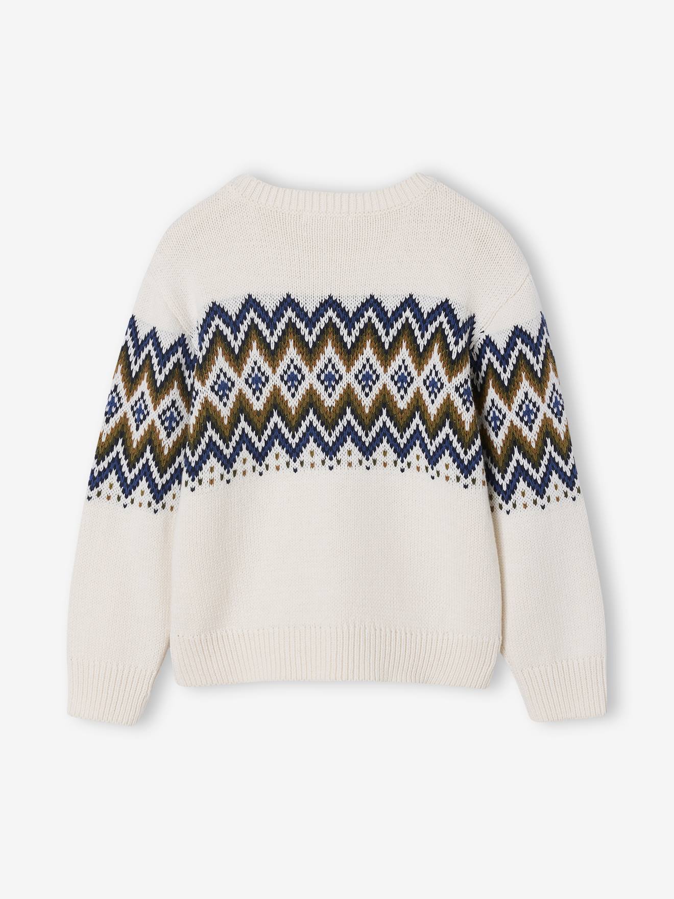 Thumbnail - Jungen Strickpullover mit Jacquard-Motiv
