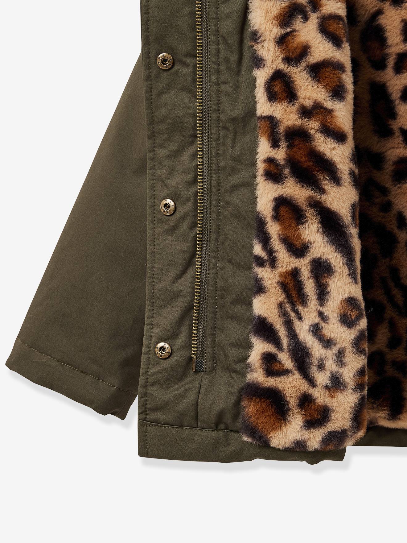 Thumbnail - Kurzparka Mädchen mit Leopardenfellimitat-Futter CYRILLUS