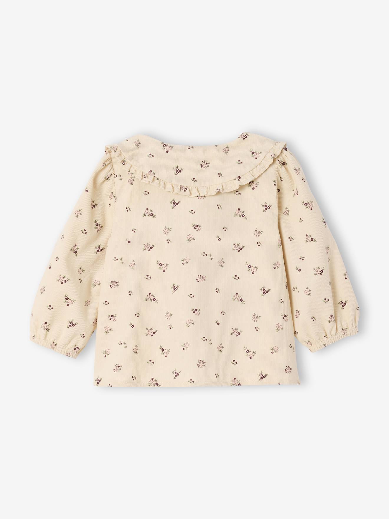 Thumbnail - Baby Bluse aus Samt mit Blumenmuster vanille