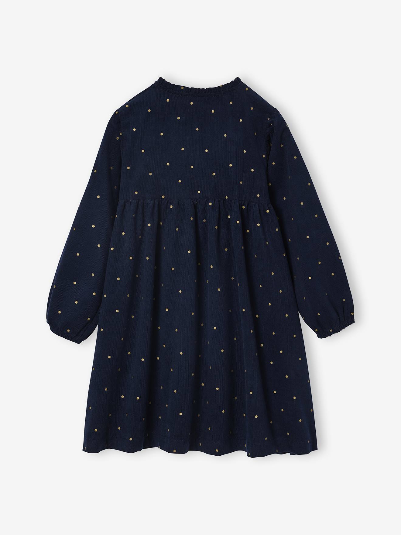 Thumbnail - Feincord-Kleid mit Print für Mädchen