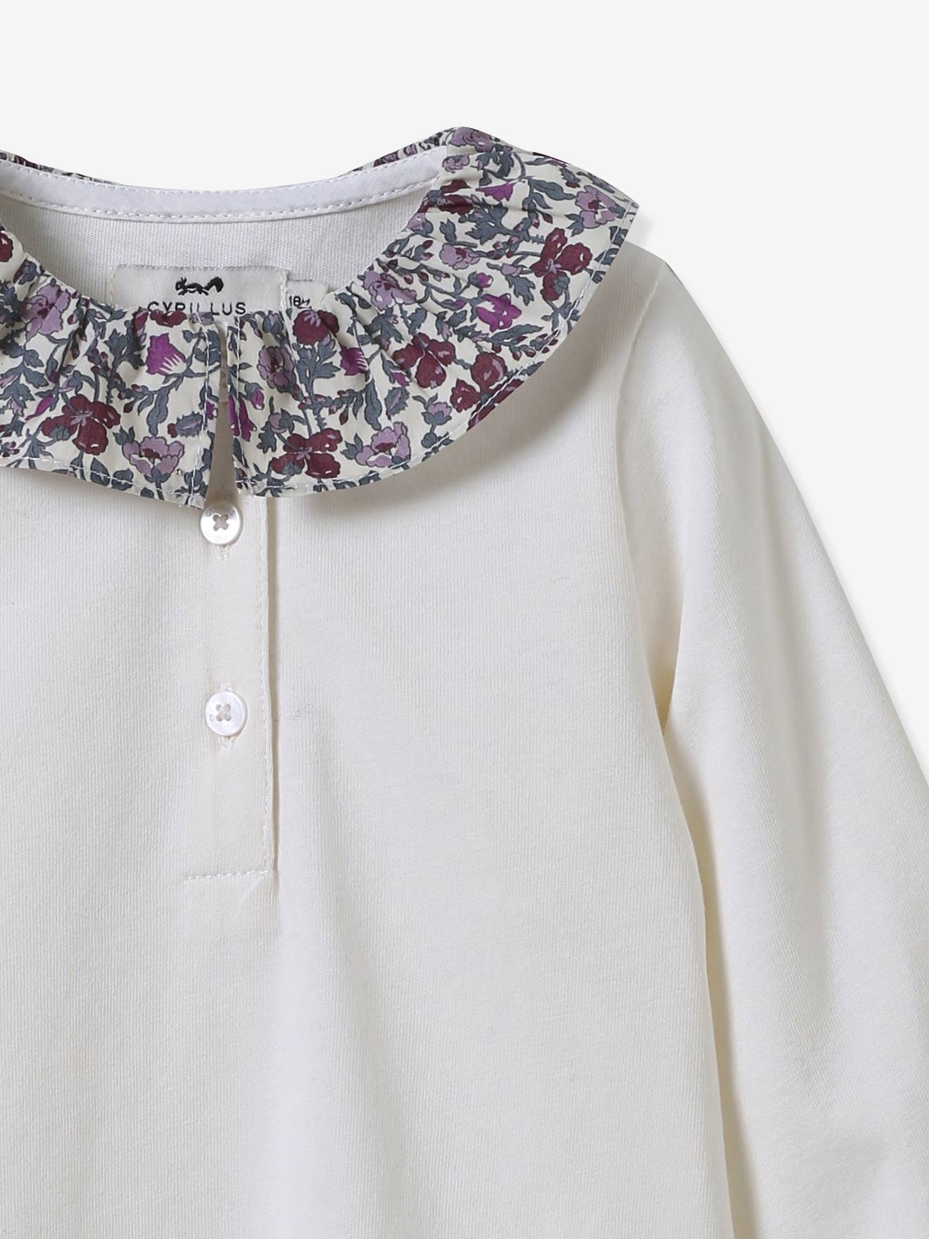 Thumbnail - Baby T-Shirt mit Kragen aus Libertystoff CYRILLUS