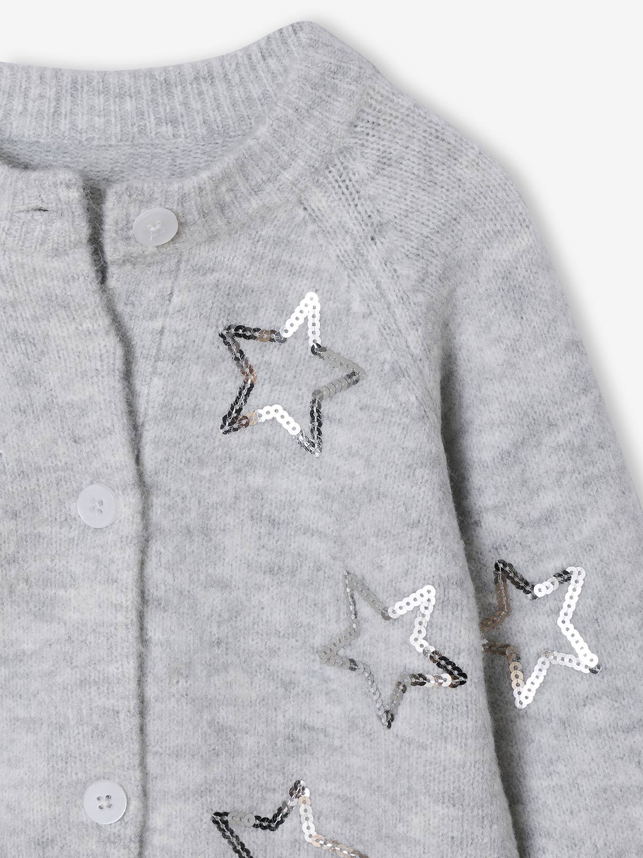 Thumbnail - Weihnachts-Strickjacke mit Paillettensternen