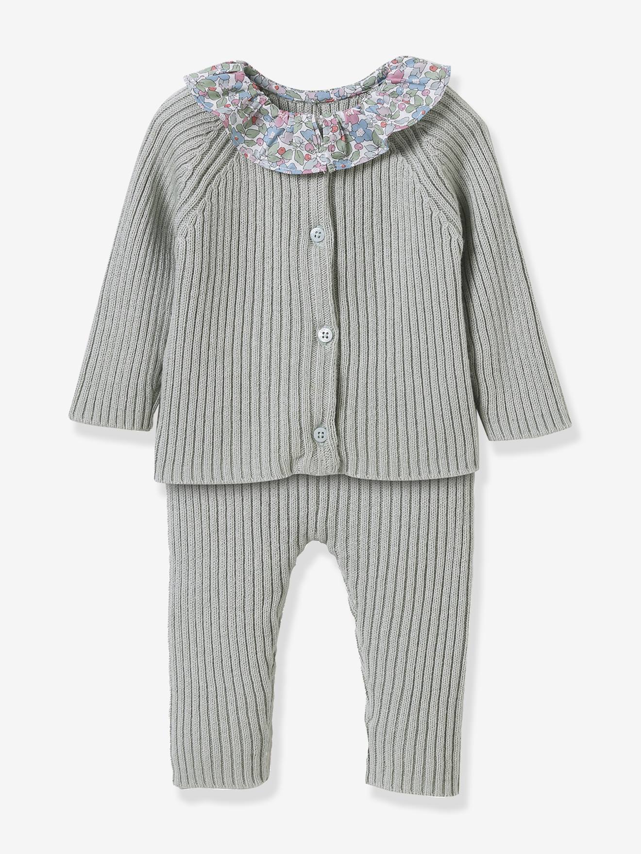 Thumbnail - Baby Strickset mit Liberty-Kragen CYRILLUS