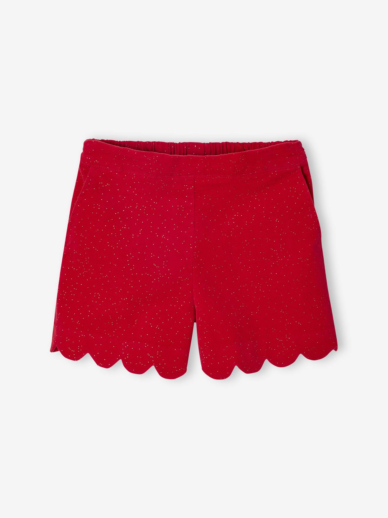 Thumbnail - Weihnachts-Set aus Shirt und Samtshorts mit Pailletten