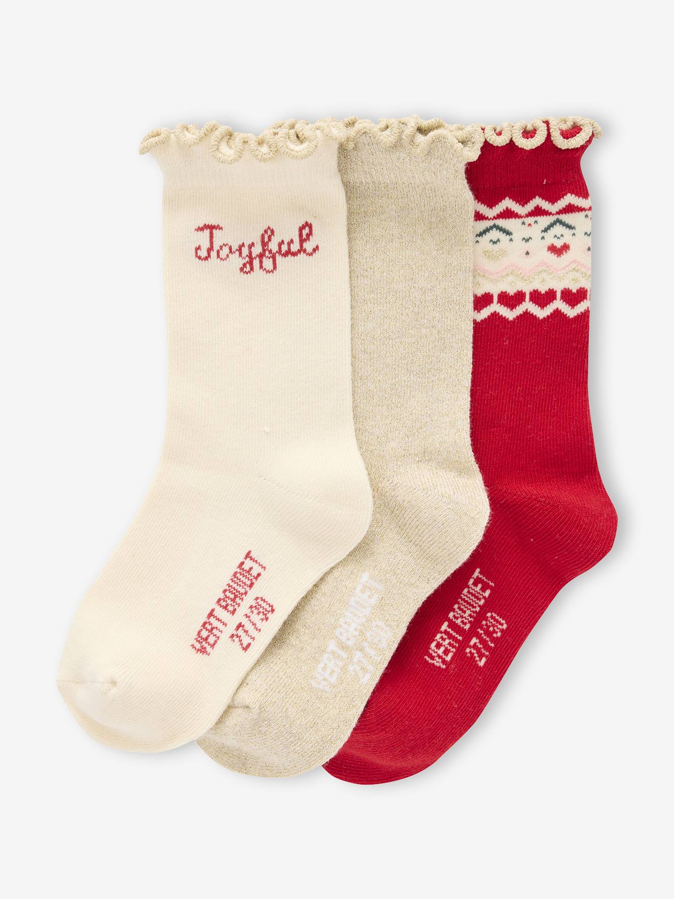 Thumbnail - 3er-Pack Weihnachts-Socken in Geschenkbox für Mädchen