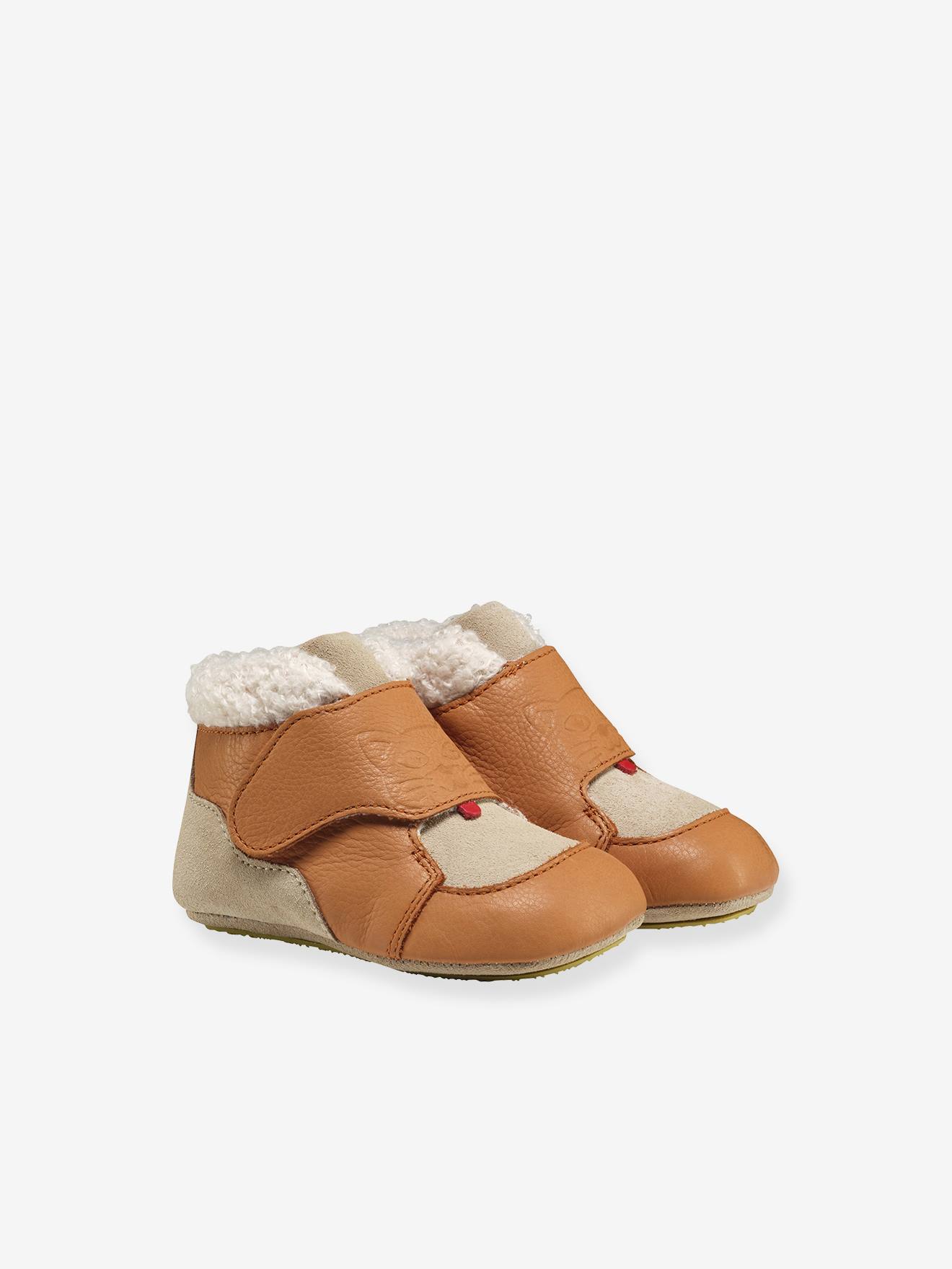 Krabbelschuh aus Leder Baby GROWY Affenzahn karamell Gr. 18/19