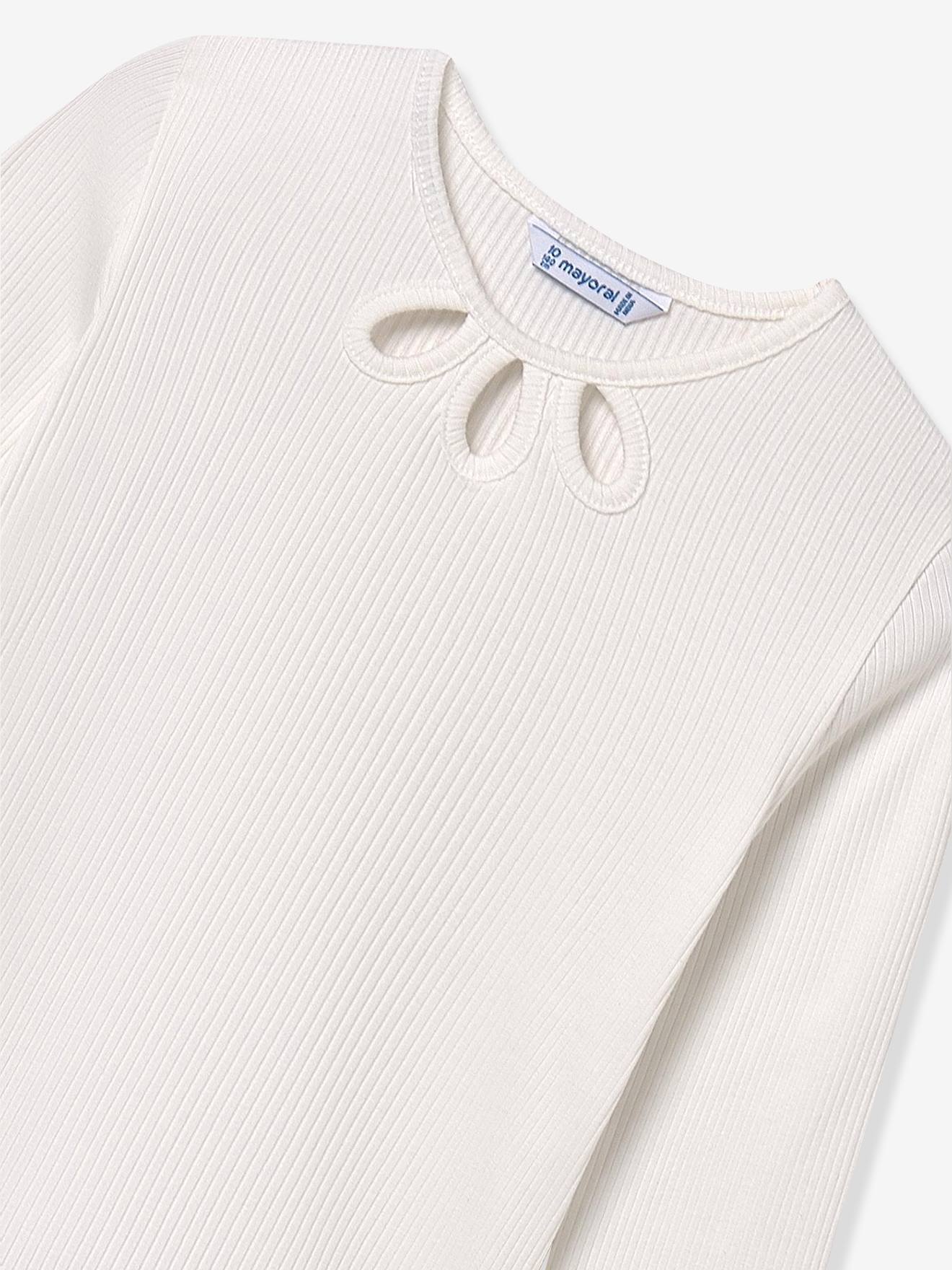 Thumbnail - Geripptes Mädchen Shirt mit Cut-Outs Mayoral