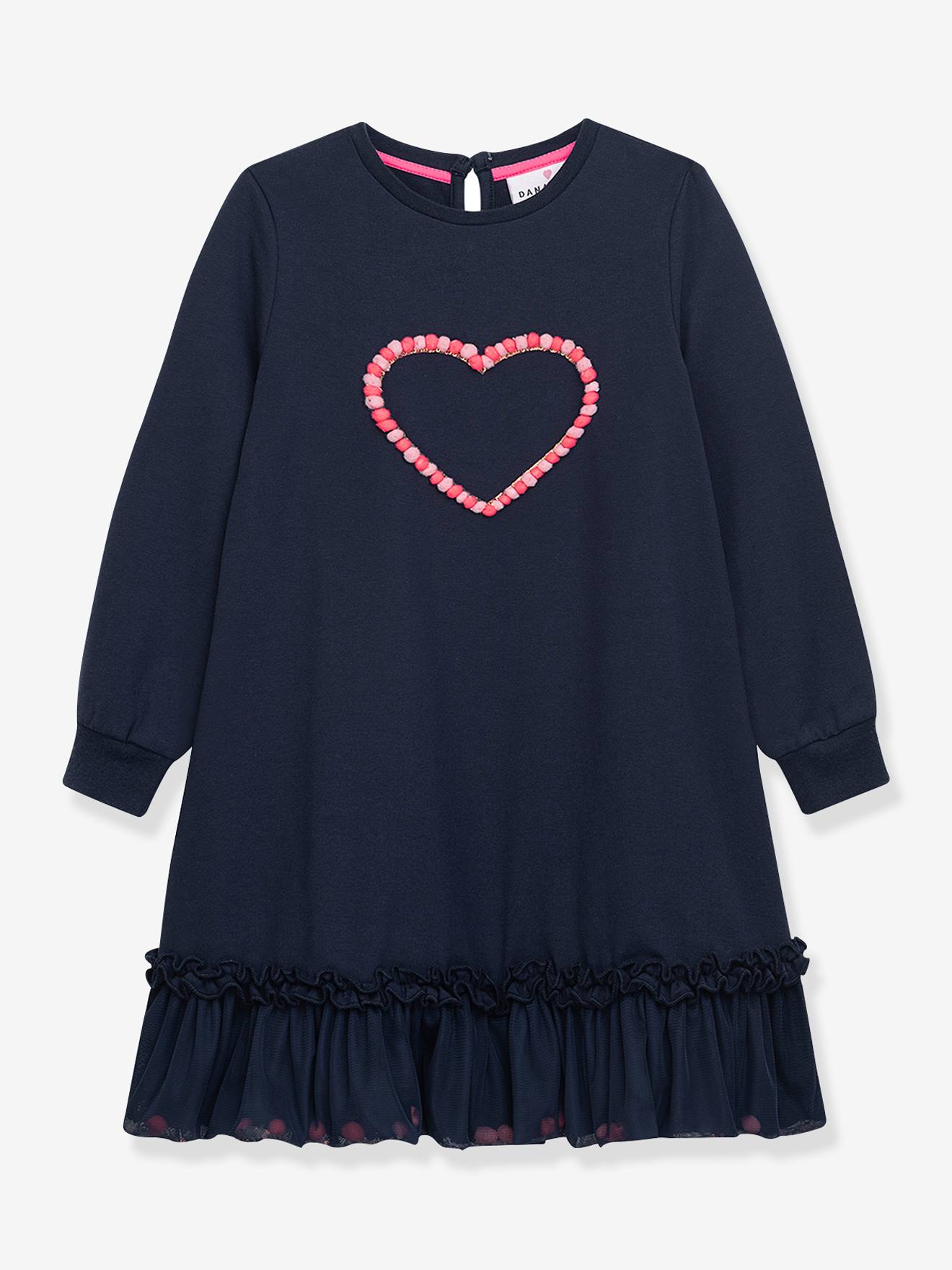 Mädchen Kleid mit Mini-Pompons im Tüllsaum DLEXY DANAMADE blau Gr. 146