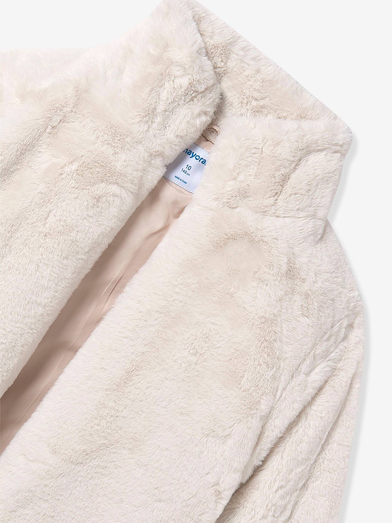 Thumbnail - Mädchen Webpelz-Jacke Mayoral sandfarben