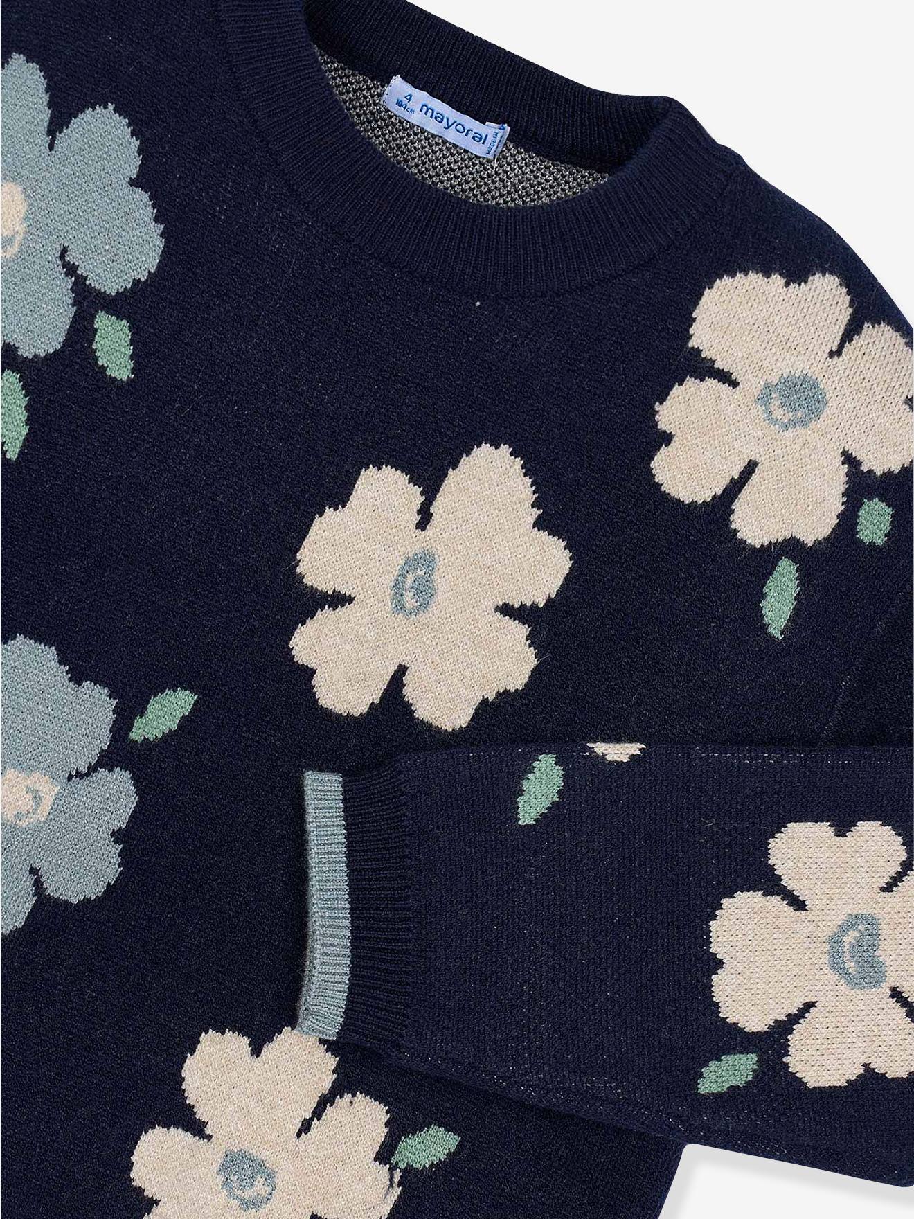 Thumbnail - Mädchen Pullover mit Jacquard-Blumen Mayoral
