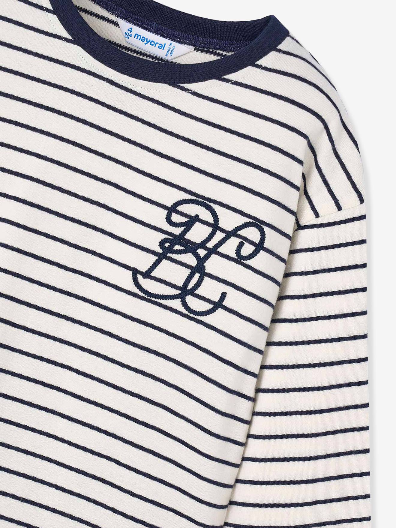 Thumbnail - Mädchen Ringelshirt mit Stickerei Mayoral