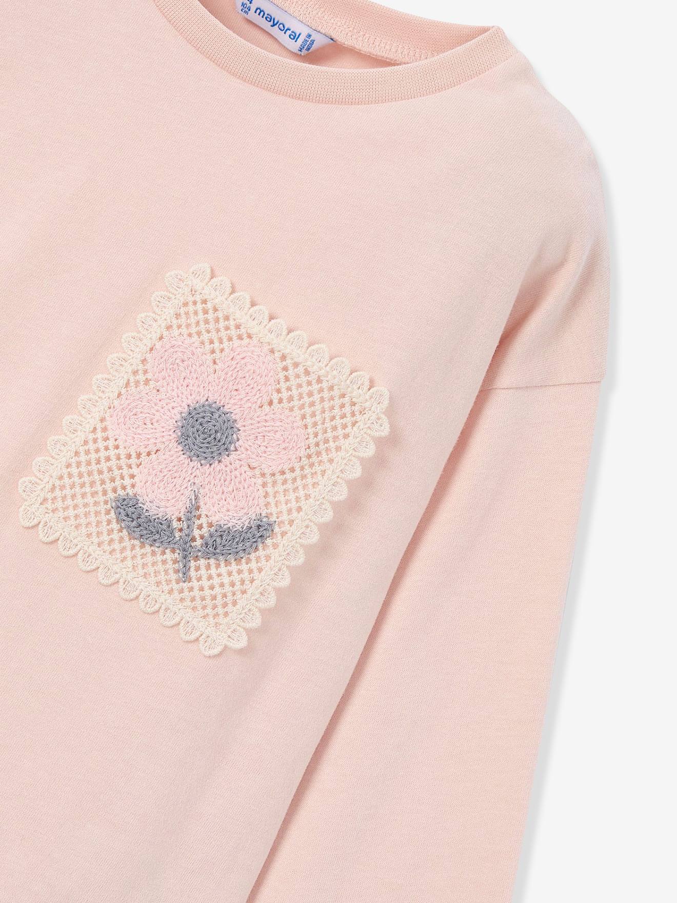 Thumbnail - Mädchen Shirt mit Häkelblume Mayoral hell